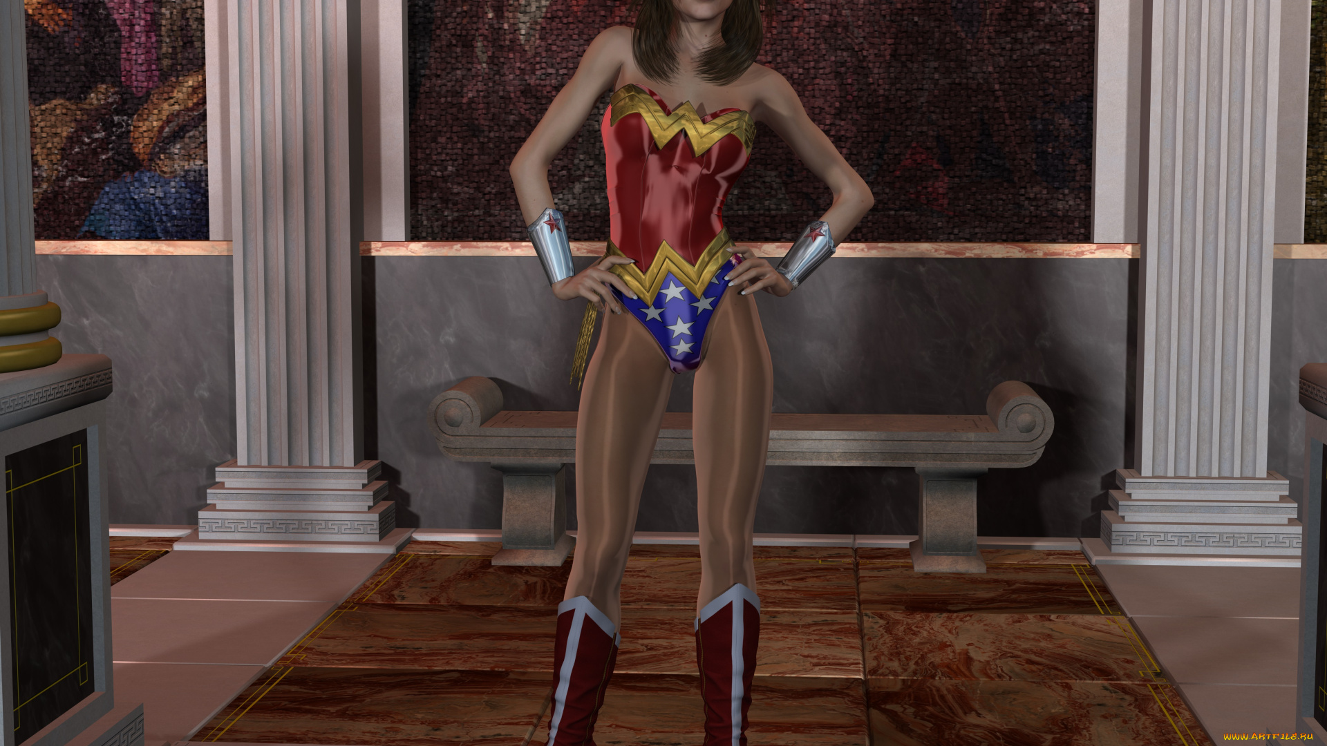 3д, графика, люди, , people, супермен, фон, взгляд, девушка