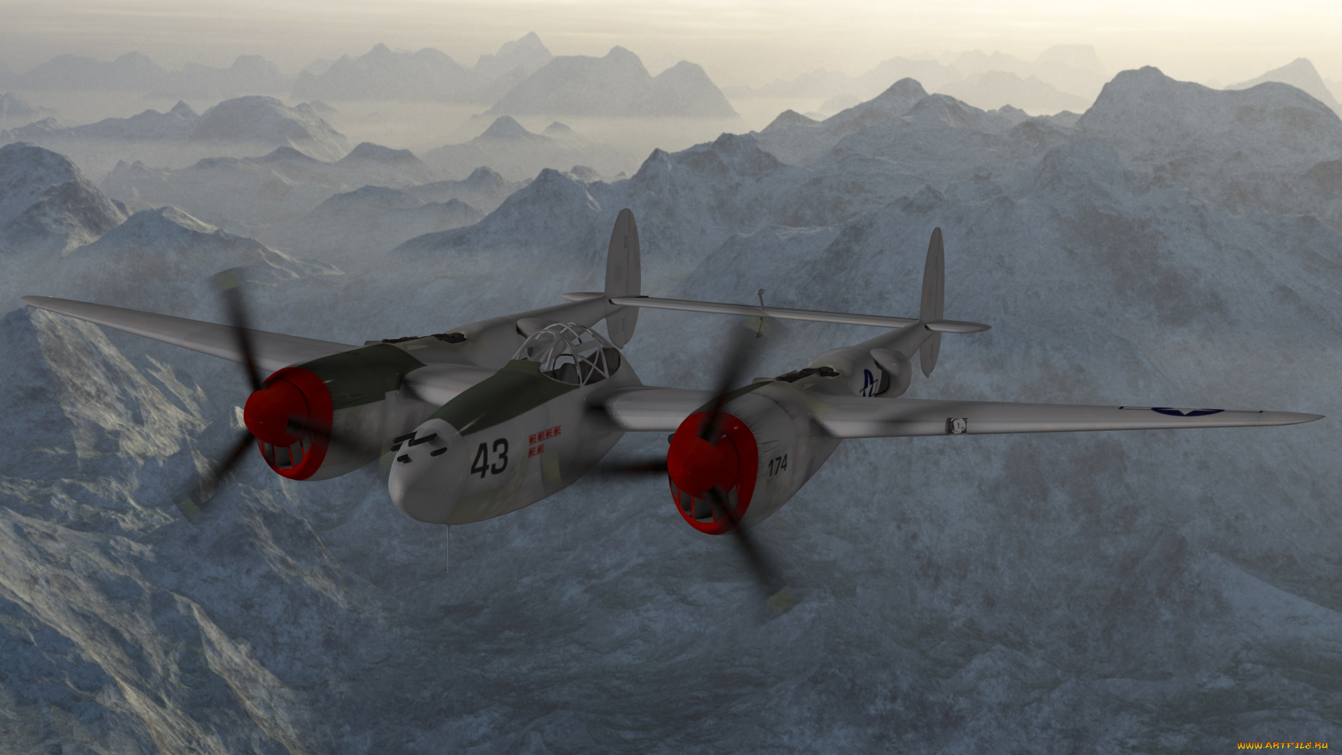 авиация, 3д, рисованые, v-graphic, полет, самолет