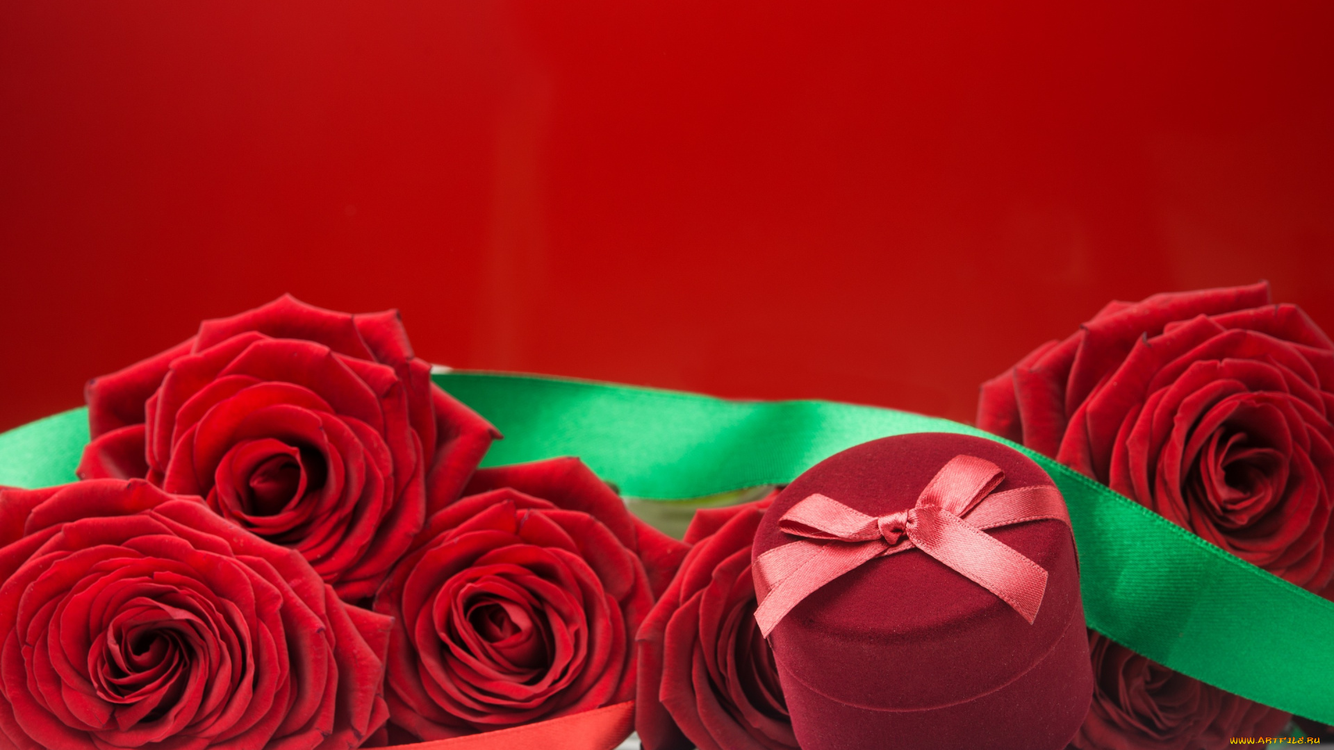 цветы, розы, коробочка, букет, красные, roses, red, romantic, flowers
