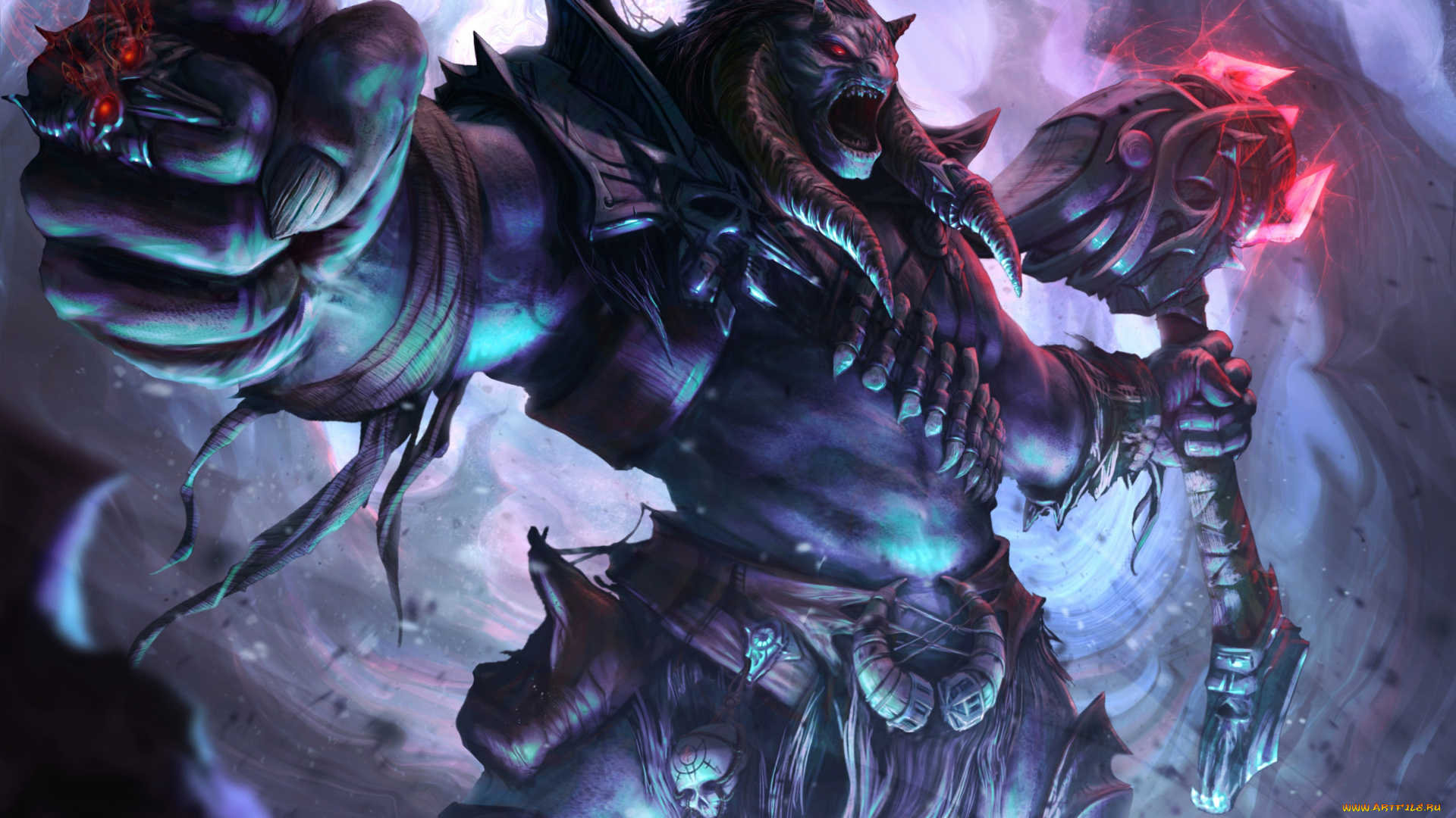 фэнтези, демоны, демон, монстр, молот, перстень