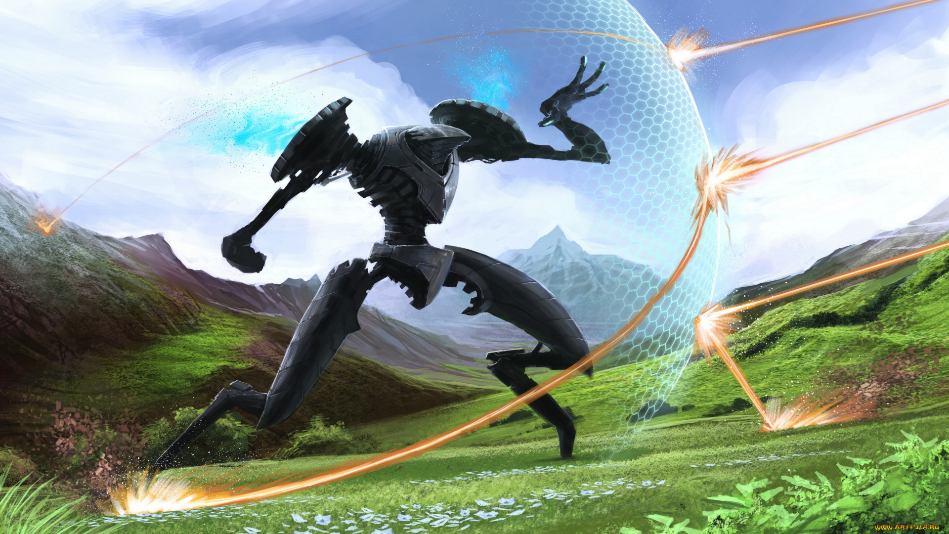 фэнтези, роботы, , киборги, , механизмы, иной, мир, будущее, робот, инопланетянин, защитное, поле