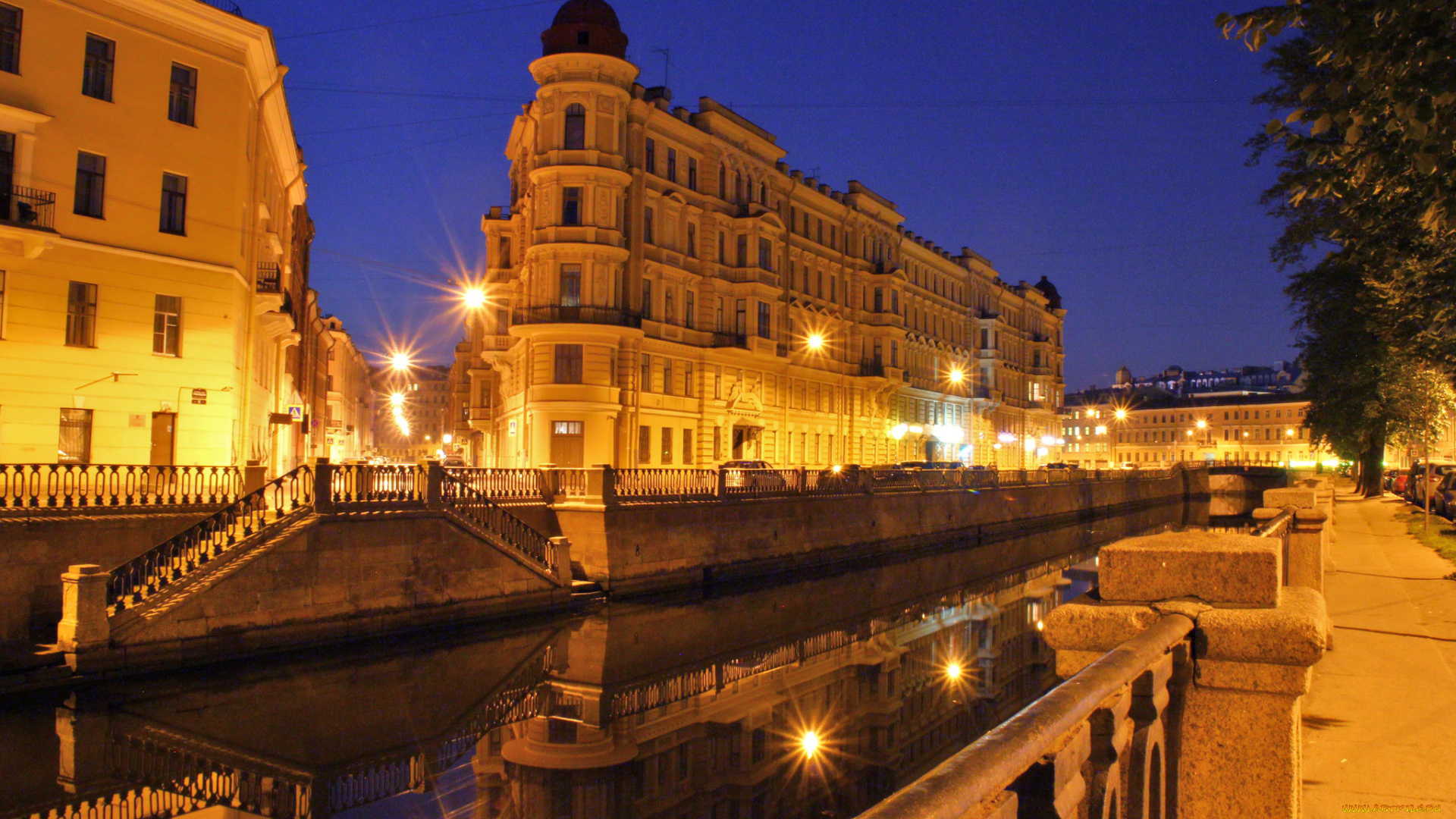 канал, грибоедова, города, санкт-петербург, , петергоф, , россия, грибоедова, санкт-, петербург, канал, огни, дома, ночь