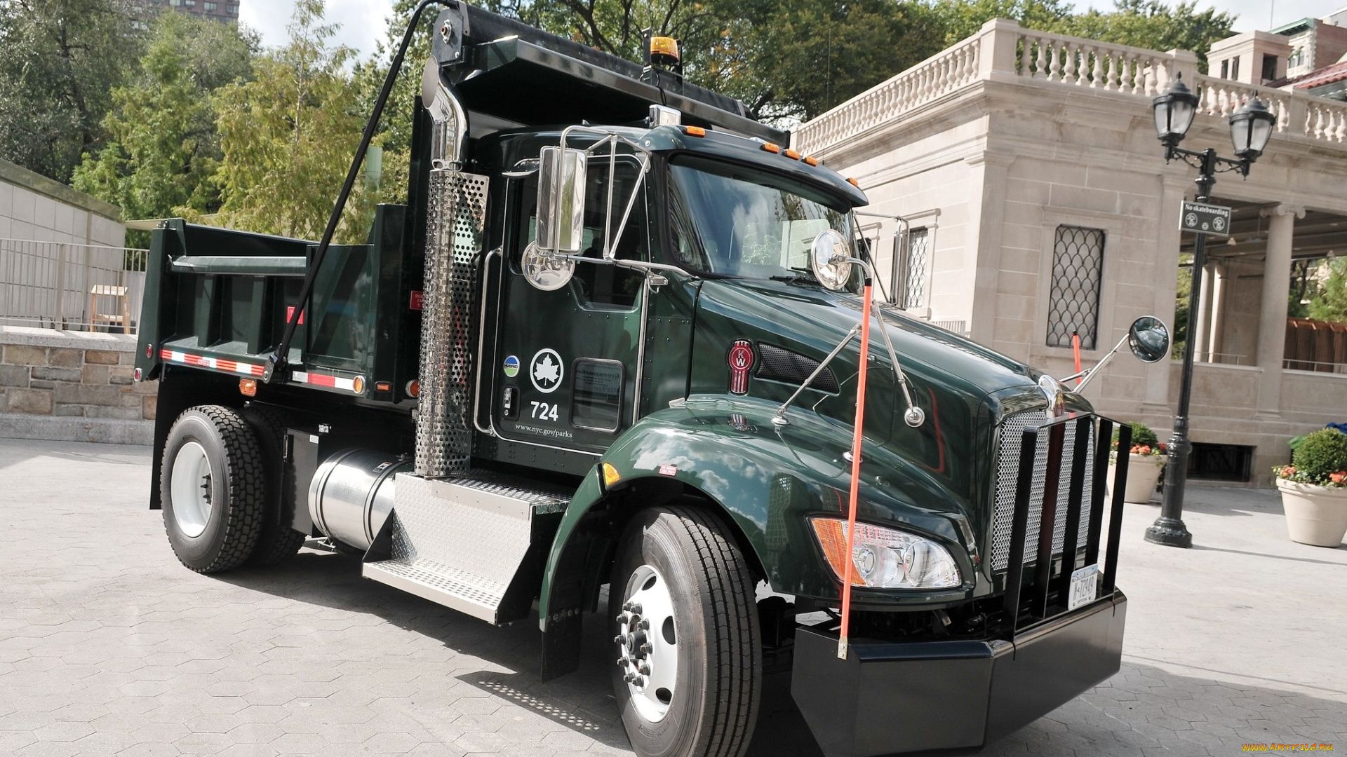 kenworth, -, nyc, parks, t370, hybrid, автомобили, kenworth, , выставка, улица, тяжелый, грузовик, седельный, тягач