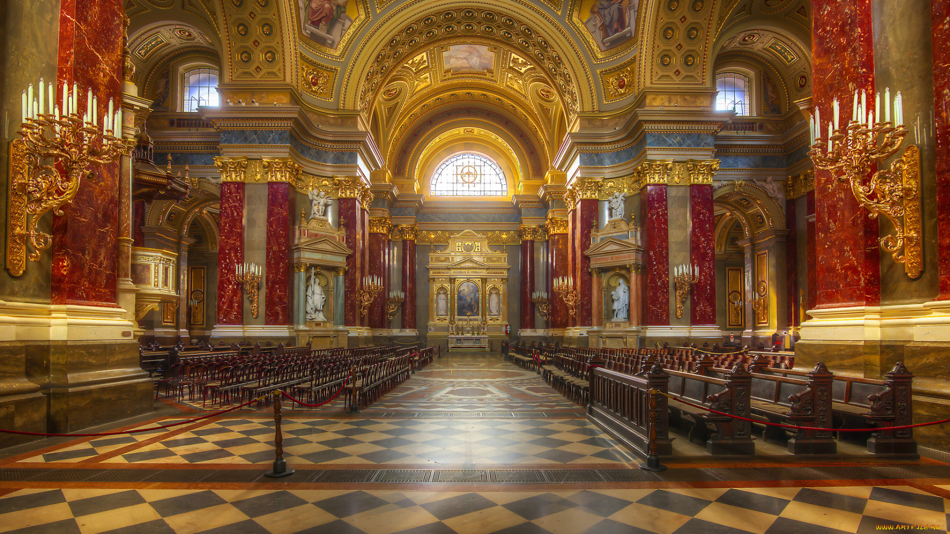 st, , stephen`s, basilica, интерьер, убранство, , роспись, храма, храм