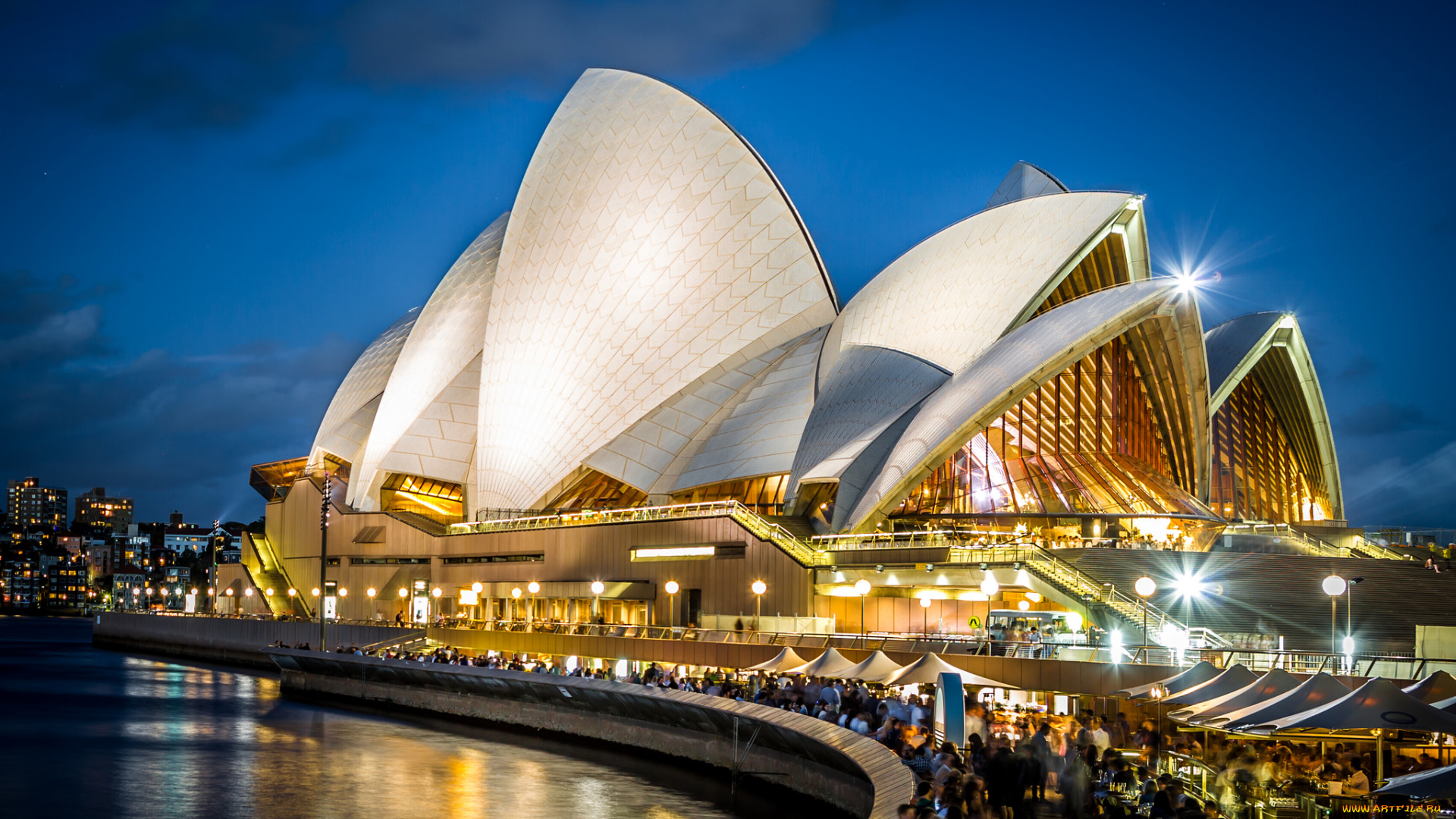 sydney, opera, house, города, сидней, , австралия, ночь, огни, здание, опера