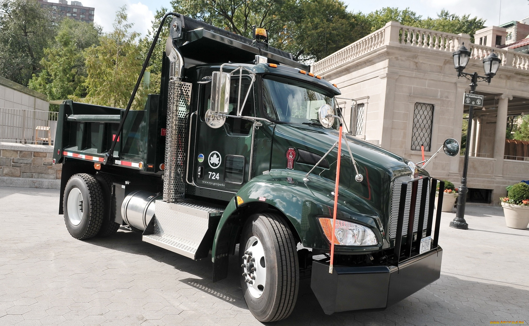 kenworth, -, nyc, parks, t370, hybrid, автомобили, kenworth, , выставка, улица, тяжелый, грузовик, седельный, тягач
