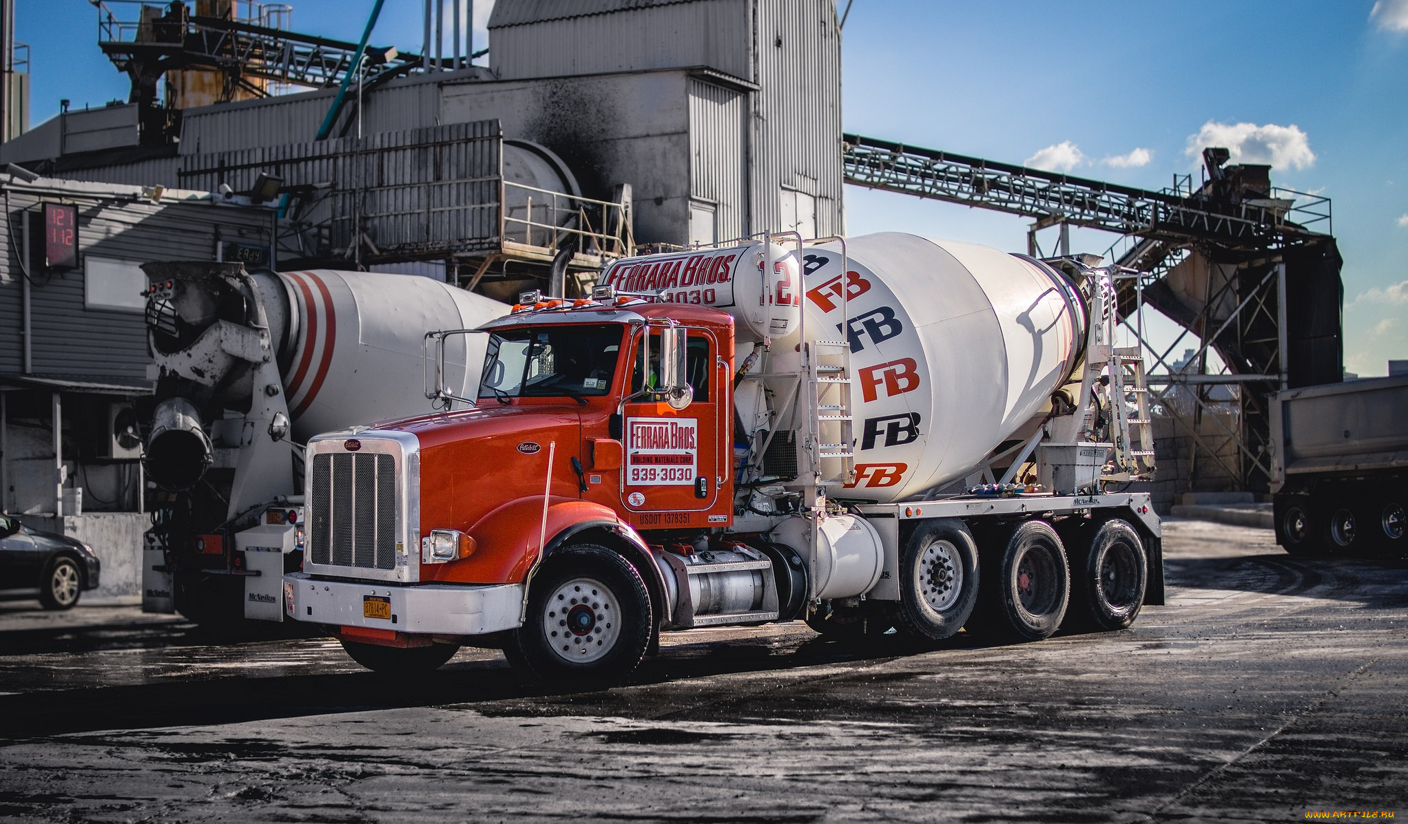 автомобили, peterbilt, миксер, бетономешалка, автошасси