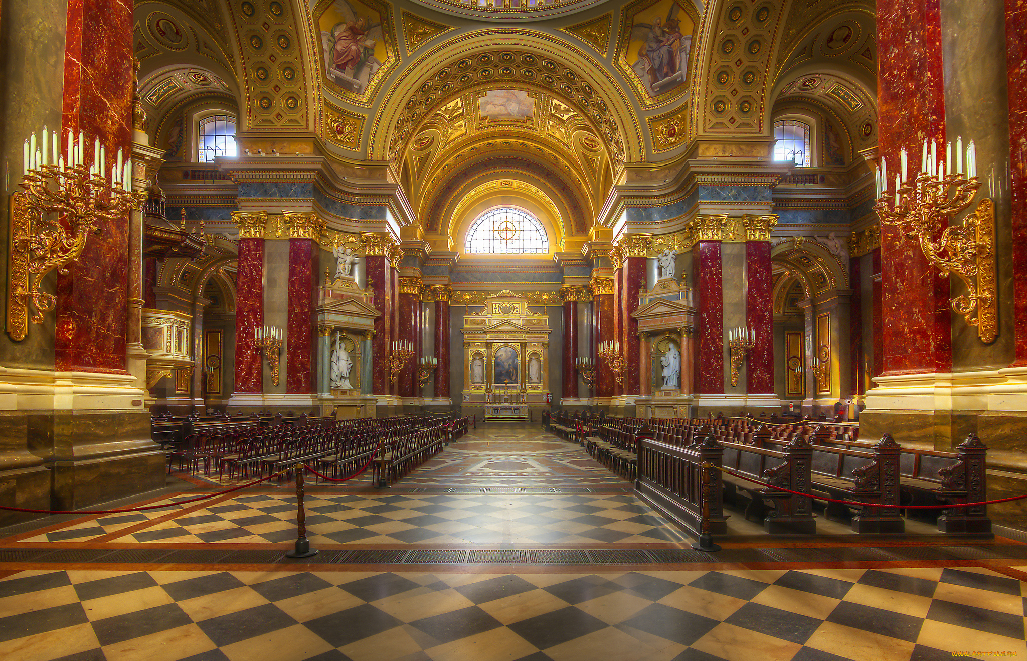 st, , stephen`s, basilica, интерьер, убранство, , роспись, храма, храм