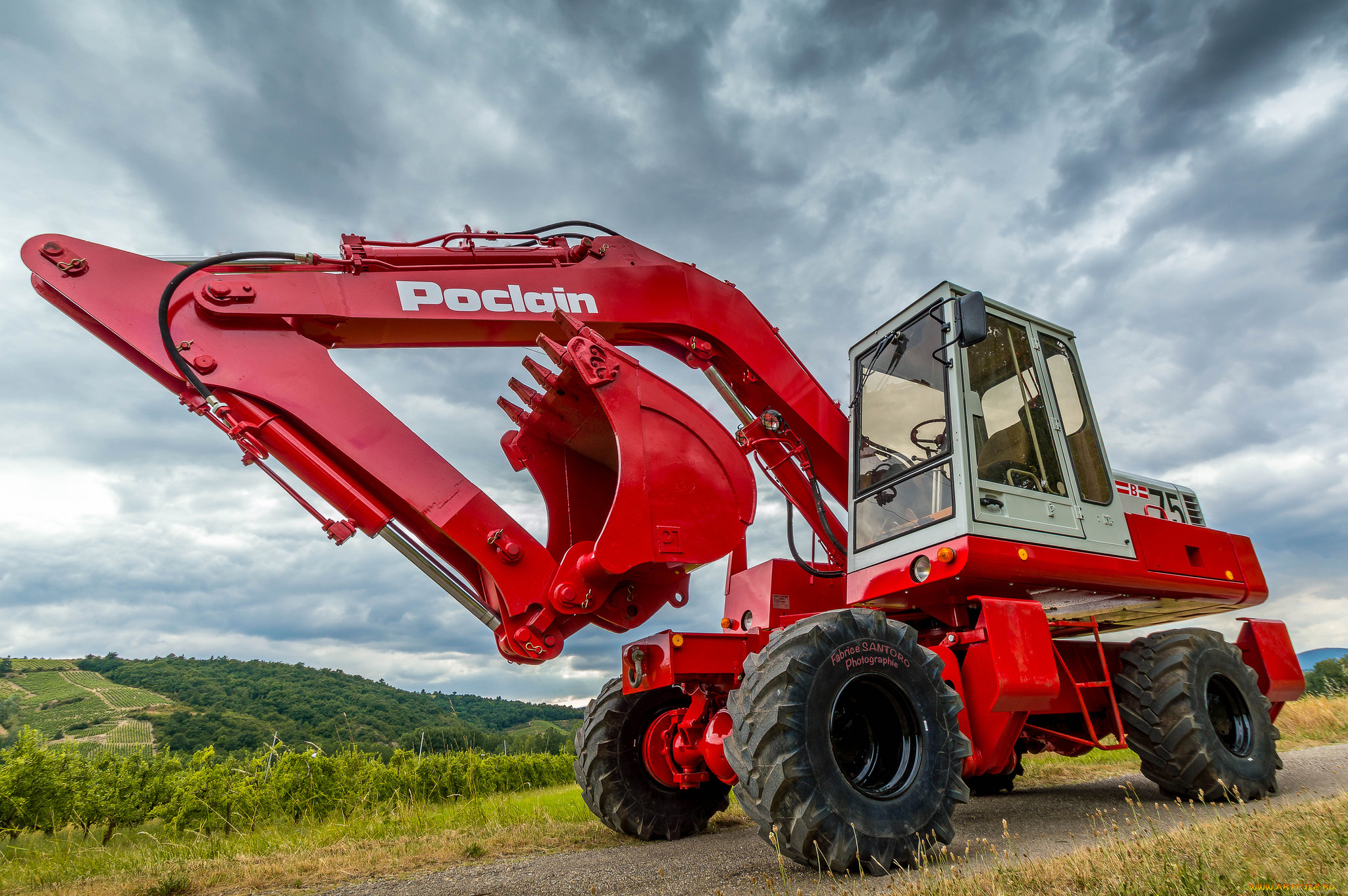 poclain, 75, pb, техника, экскаваторы, колесный, экскаратор