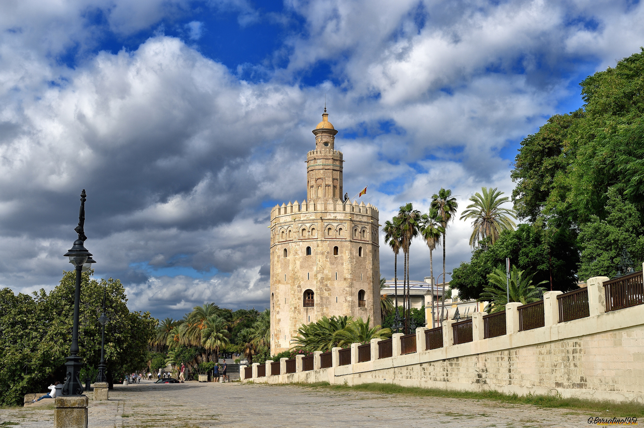 spain, , seville, tower, of, gold, города, севилья, , испания, замок, башня