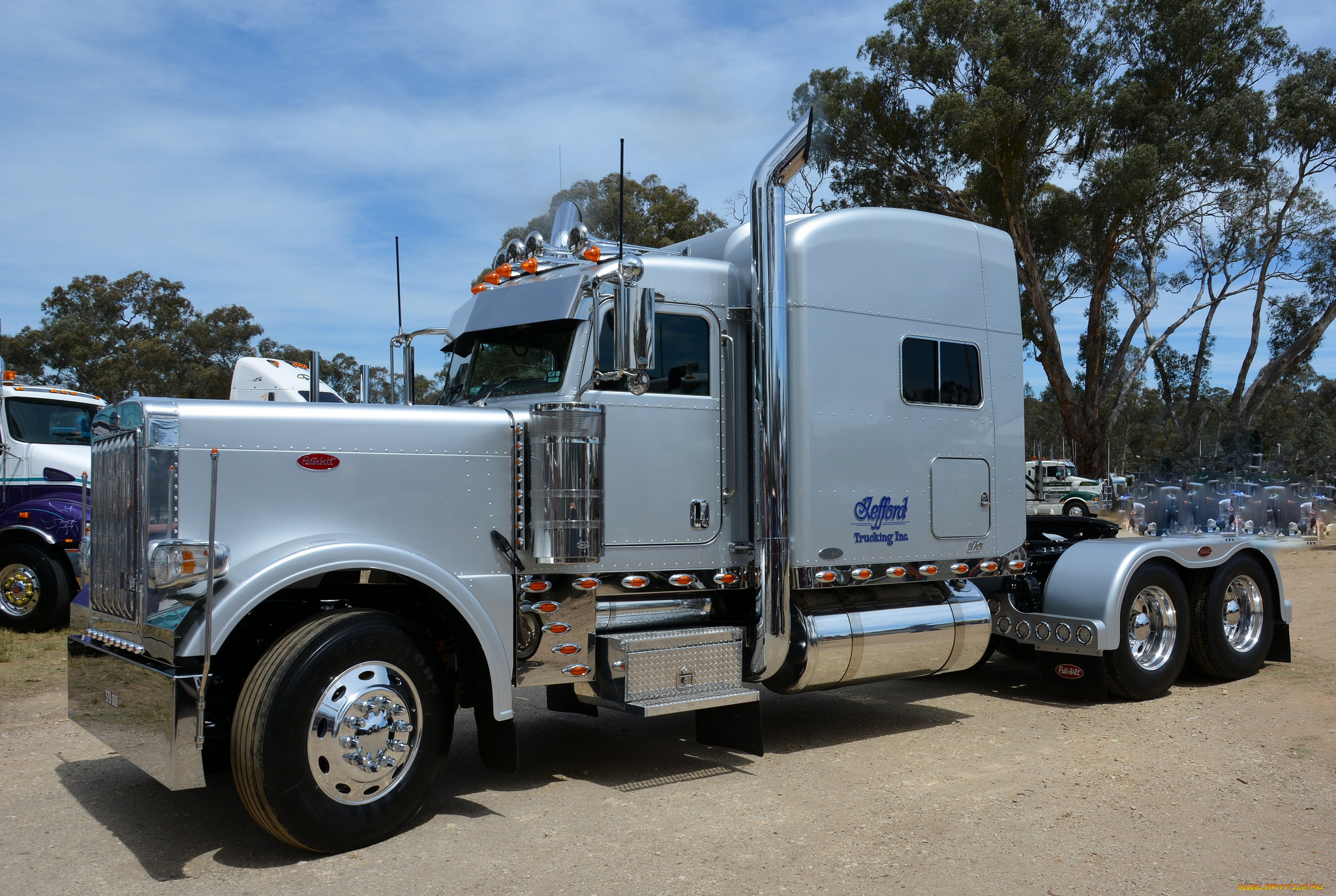 peterbilt, автомобили, железная, паровоз, дорога