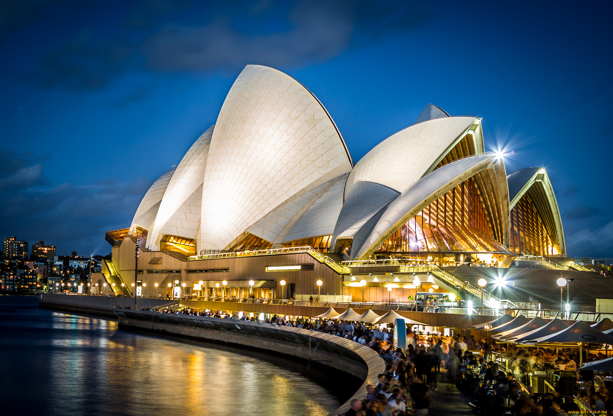 sydney, opera, house, города, сидней, , австралия, ночь, огни, здание, опера