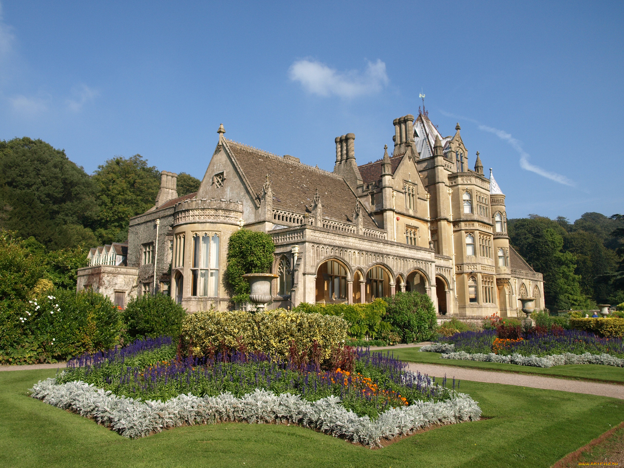 tyntesfield, house, города, -, здания, , дома, парк, газон, клумба, особняк