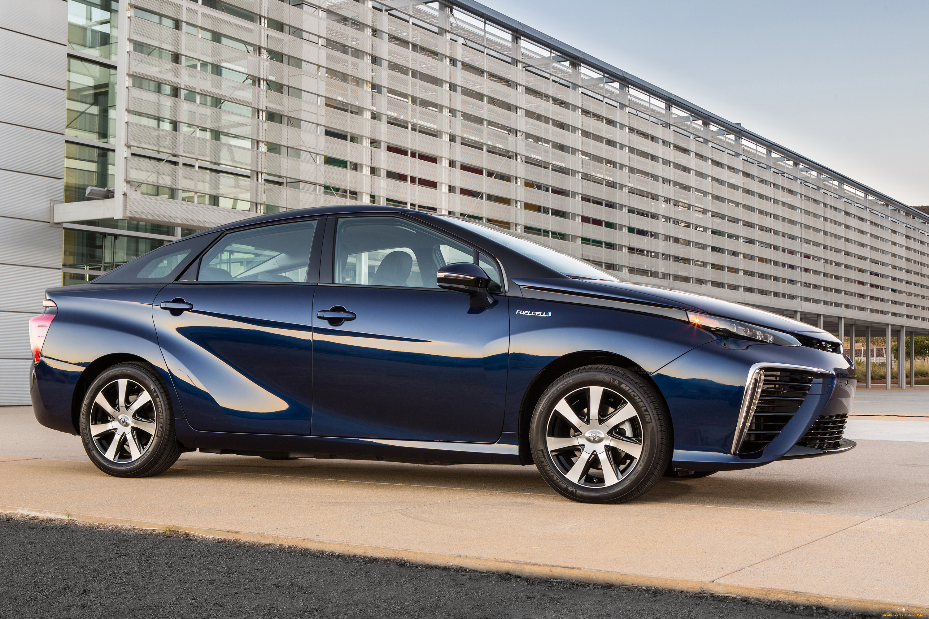 2015, toyota, mirai, автомобили, toyota, синий, mirai, металлик