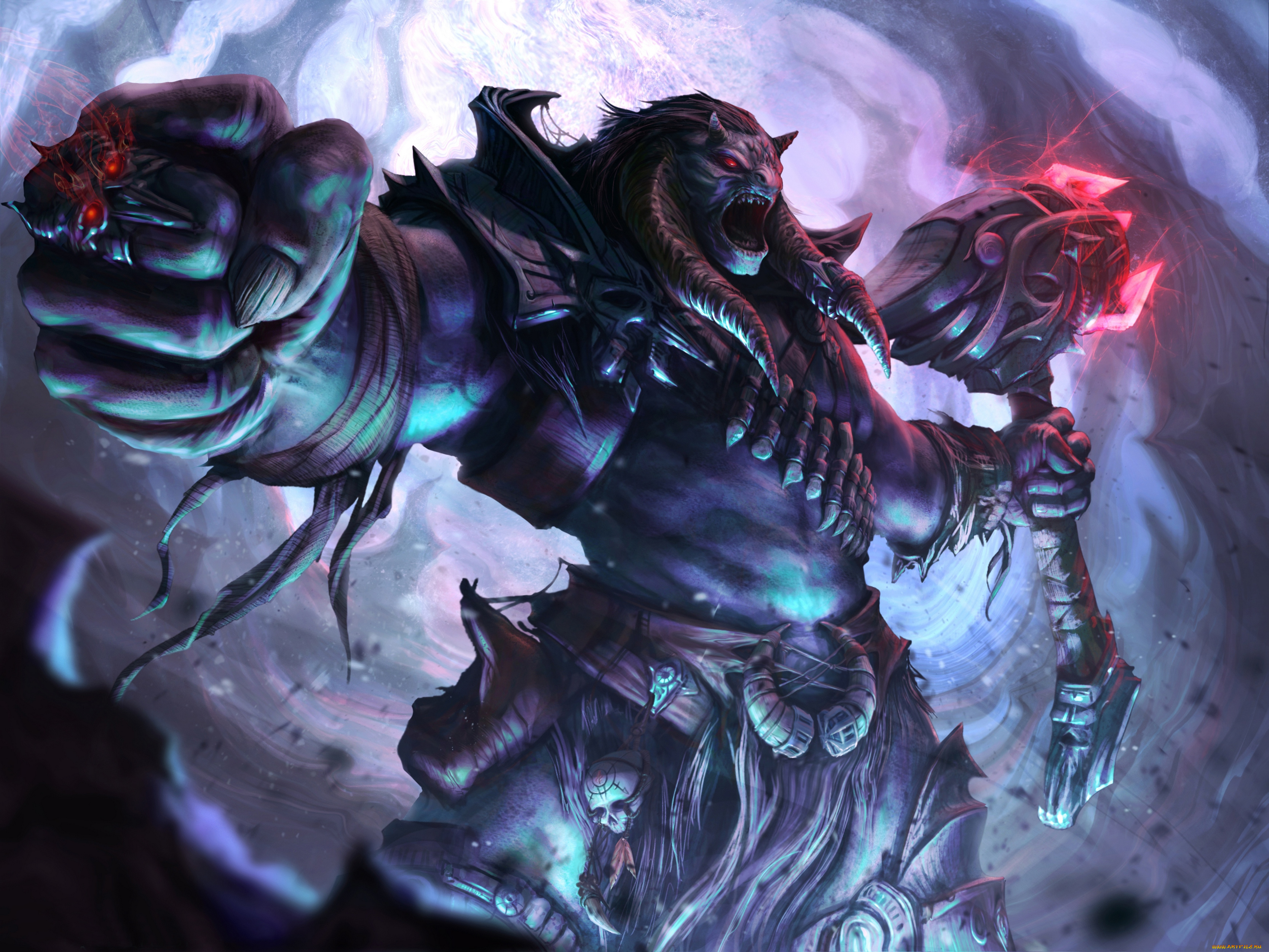 фэнтези, демоны, демон, монстр, молот, перстень