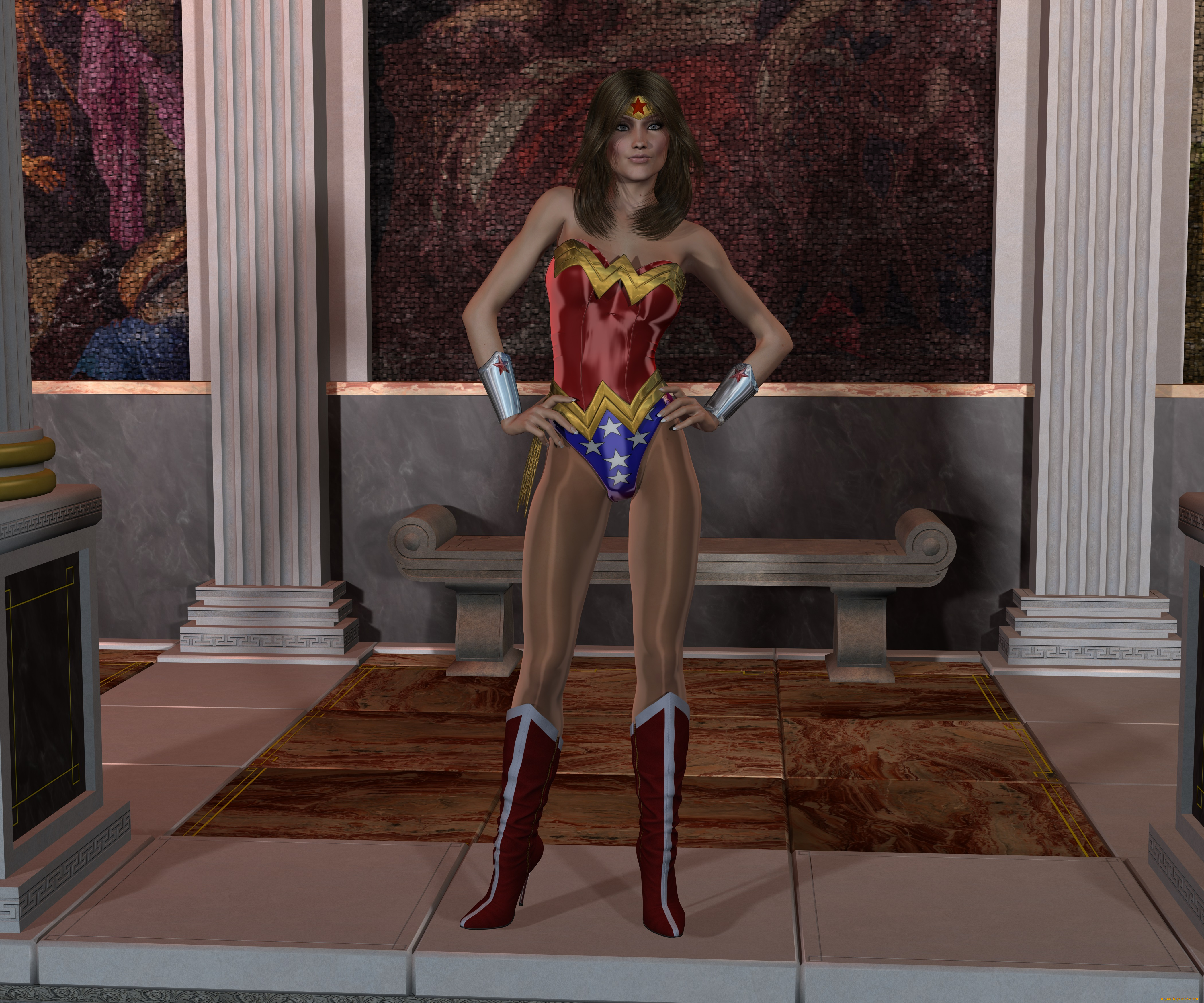 3д, графика, люди, , people, супермен, фон, взгляд, девушка