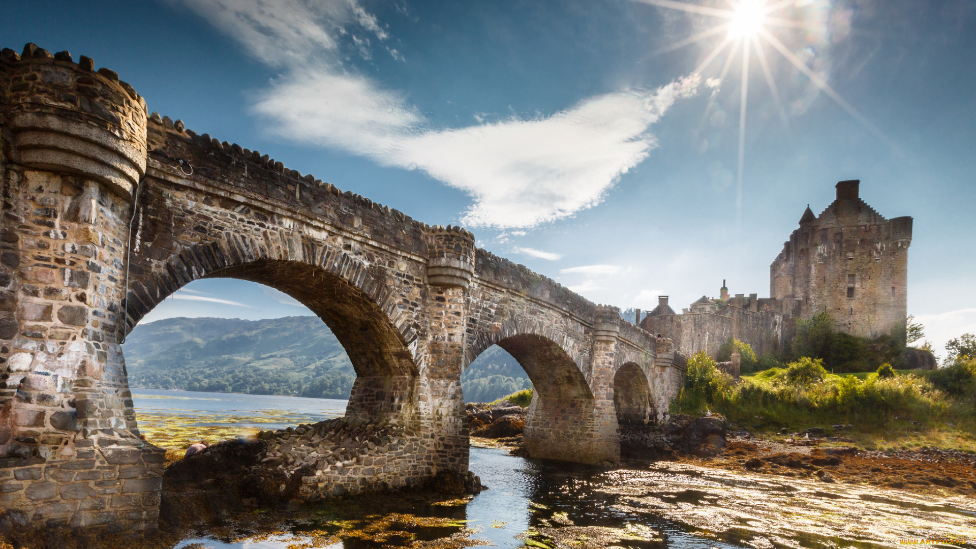 eilean, donan, castle, города, замок, эйлен-донан, , шотландия, замок, мост