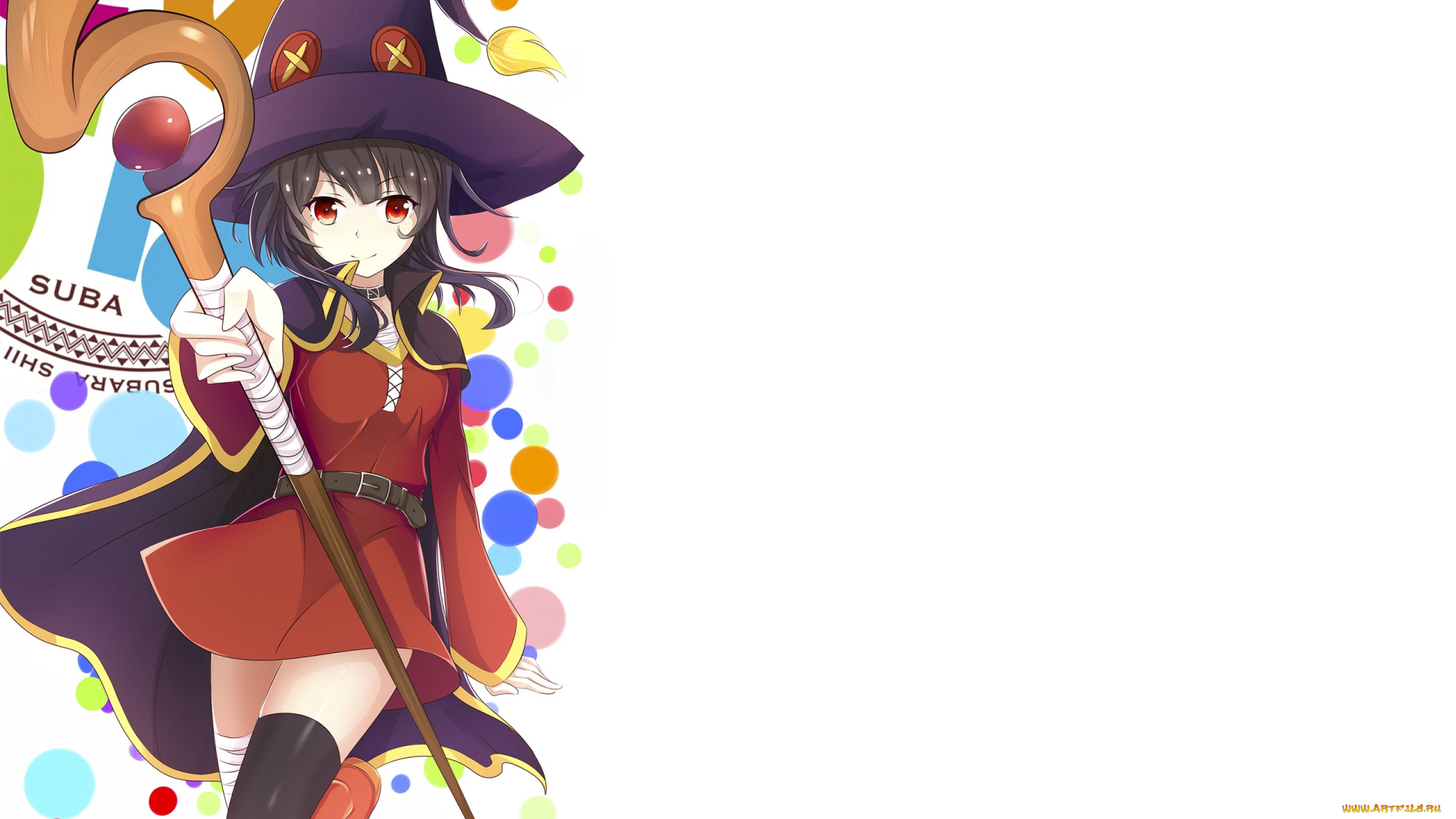 аниме, kono, subarashii, sekai, ni, shukufuku, wo, девушка, взгляд, фон