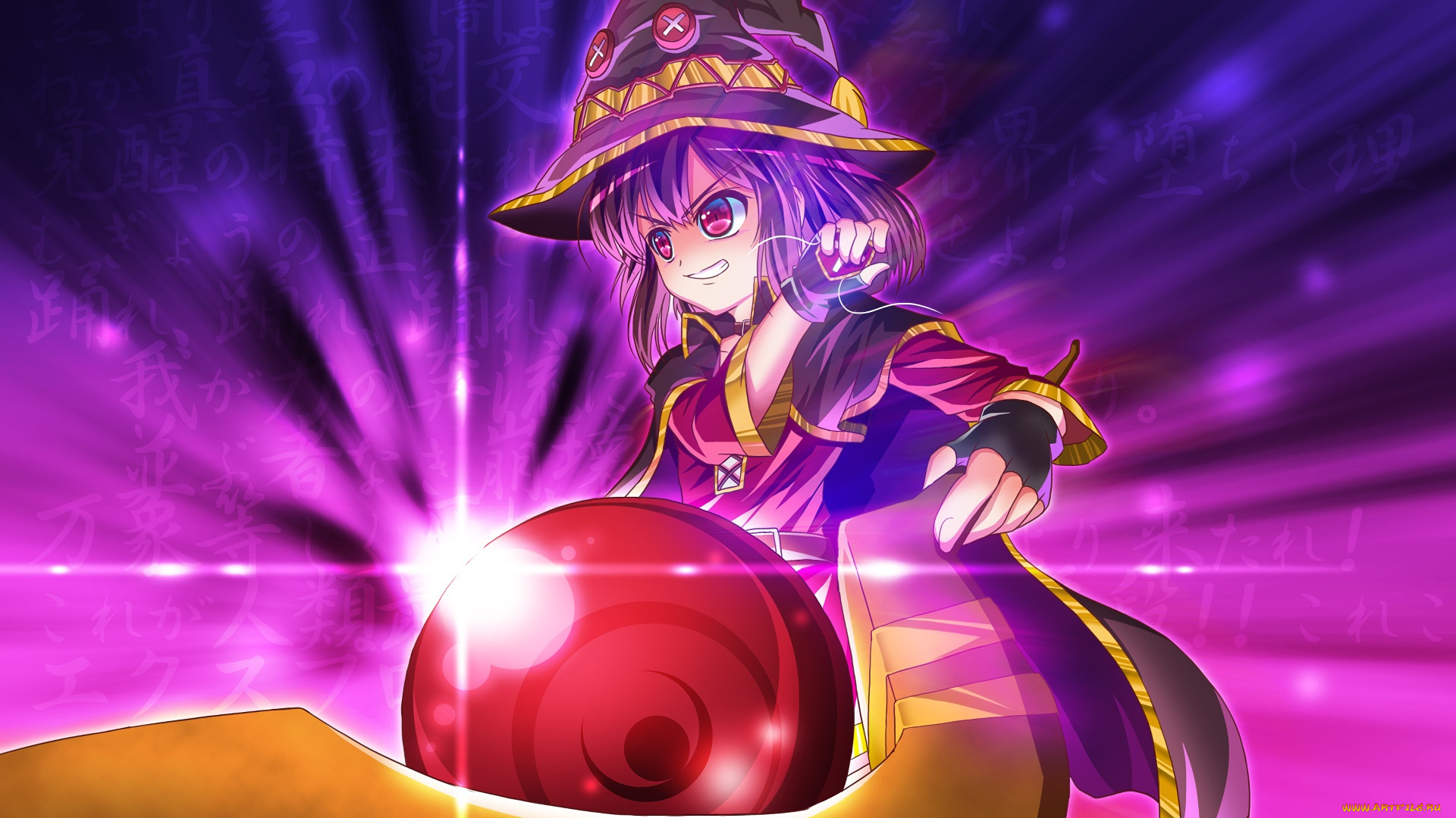 аниме, kono, subarashii, sekai, ni, shukufuku, wo, девушка, взгляд, фон