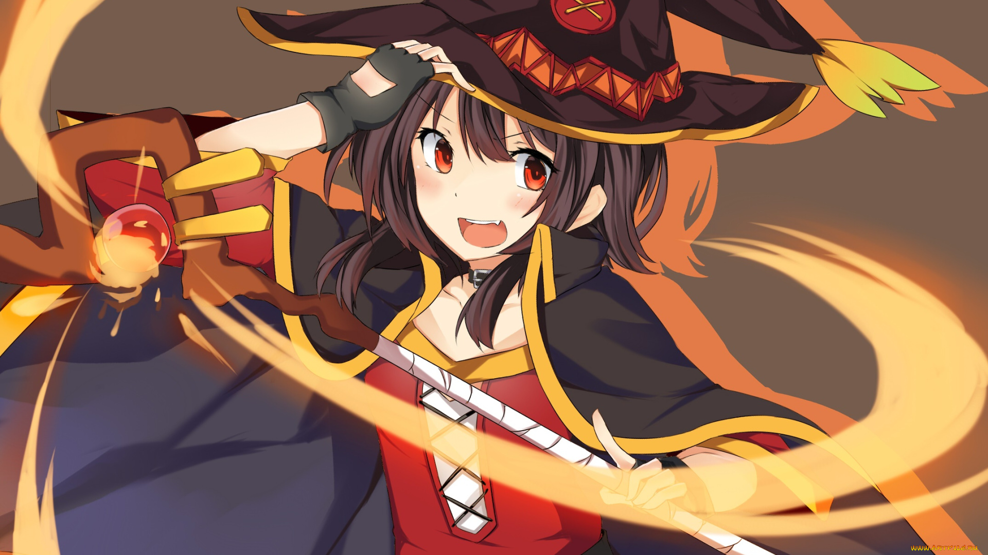 аниме, kono, subarashii, sekai, ni, shukufuku, wo, девушка, взгляд, фон