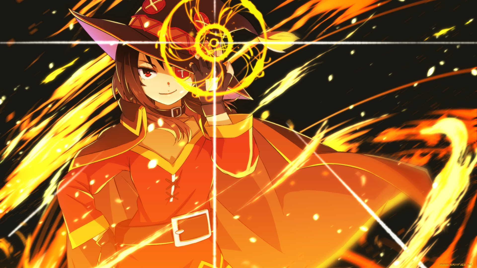 аниме, kono, subarashii, sekai, ni, shukufuku, wo, девушка, взгляд, фон