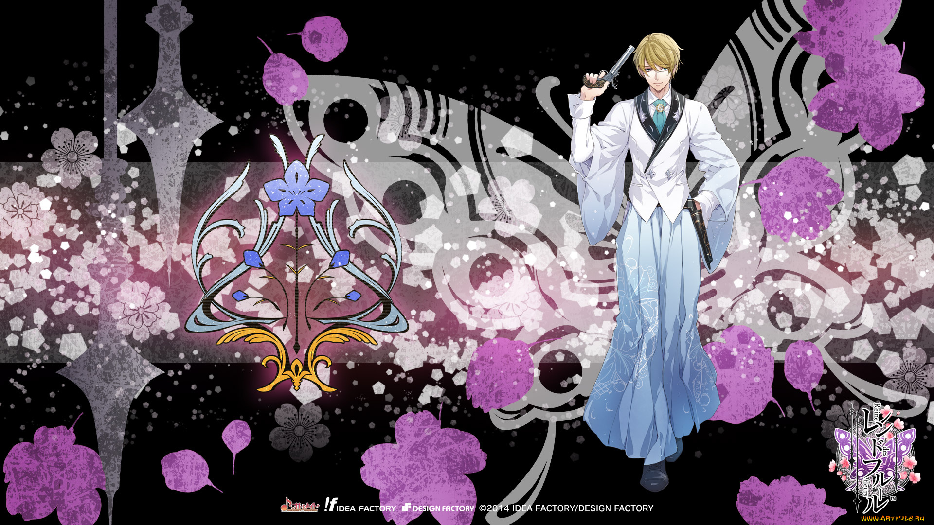 аниме, reine, des, fleurs, парень