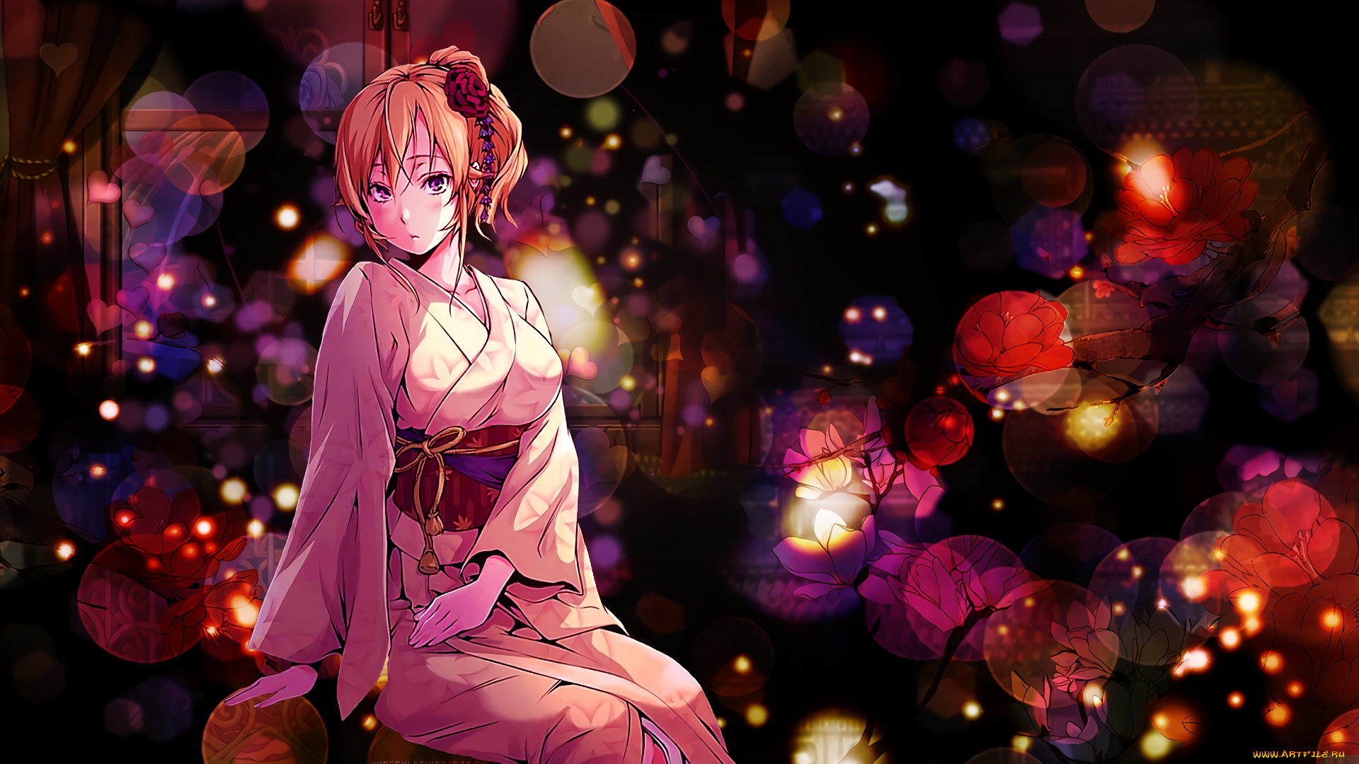 аниме, shokugeki, no, soma, фон, девушка, взгляд