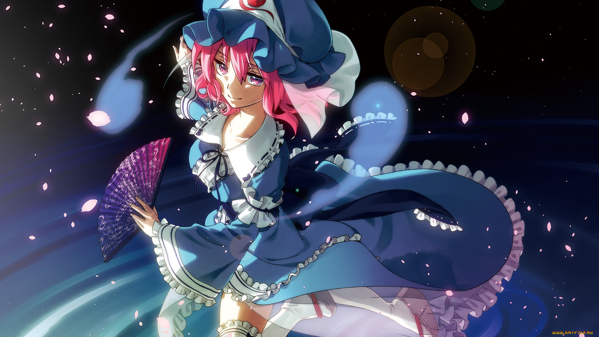 аниме, touhou, фон, взгляд, девушка