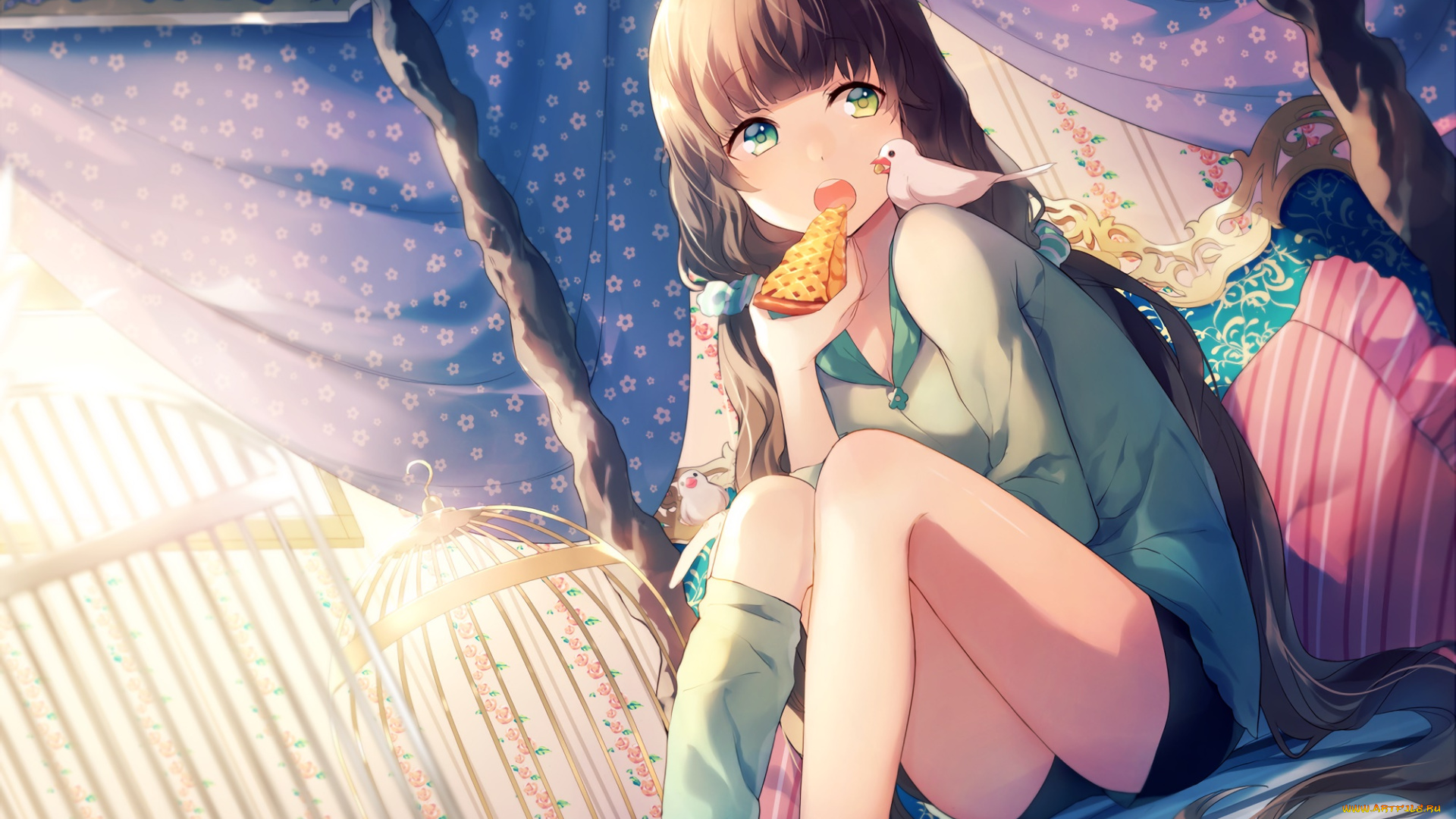 аниме, unknown, , другое, фон, взгляд, девушка