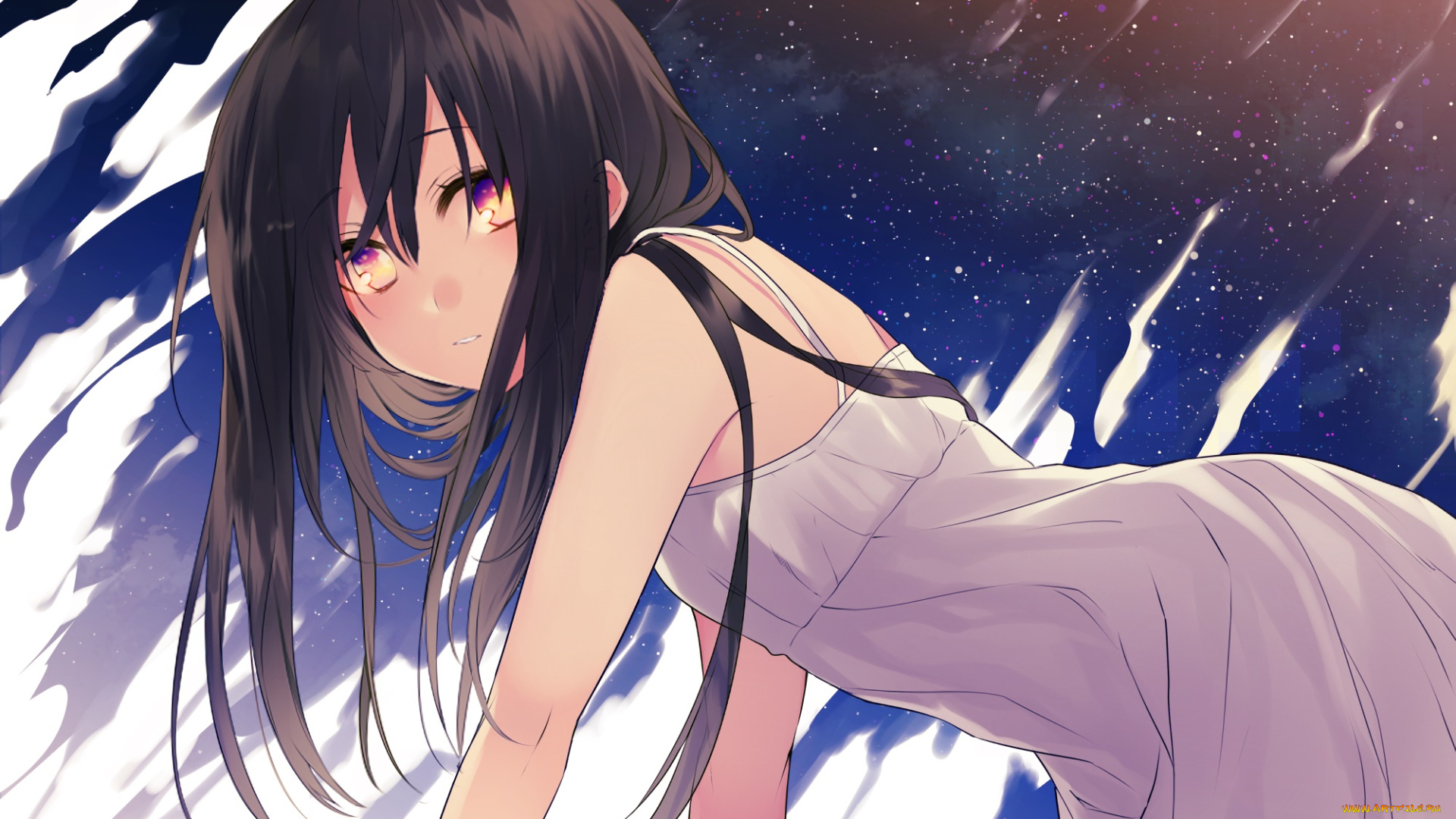 аниме, unknown, , другое, фон, взгляд, девушка