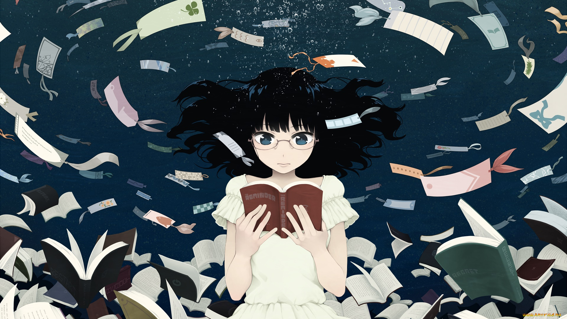 аниме, unknown, , другое, фон, взгляд, девушка