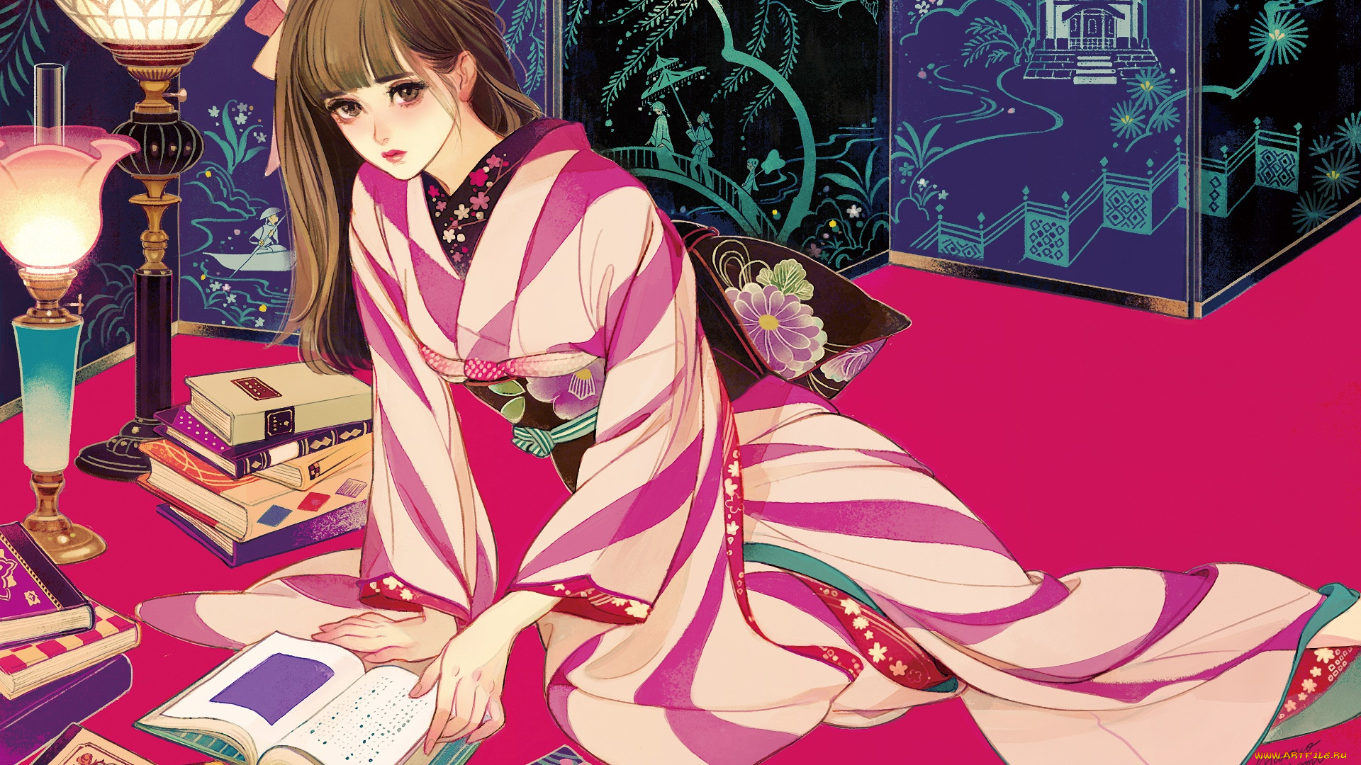 аниме, unknown, , другое, фон, взгляд, девушка