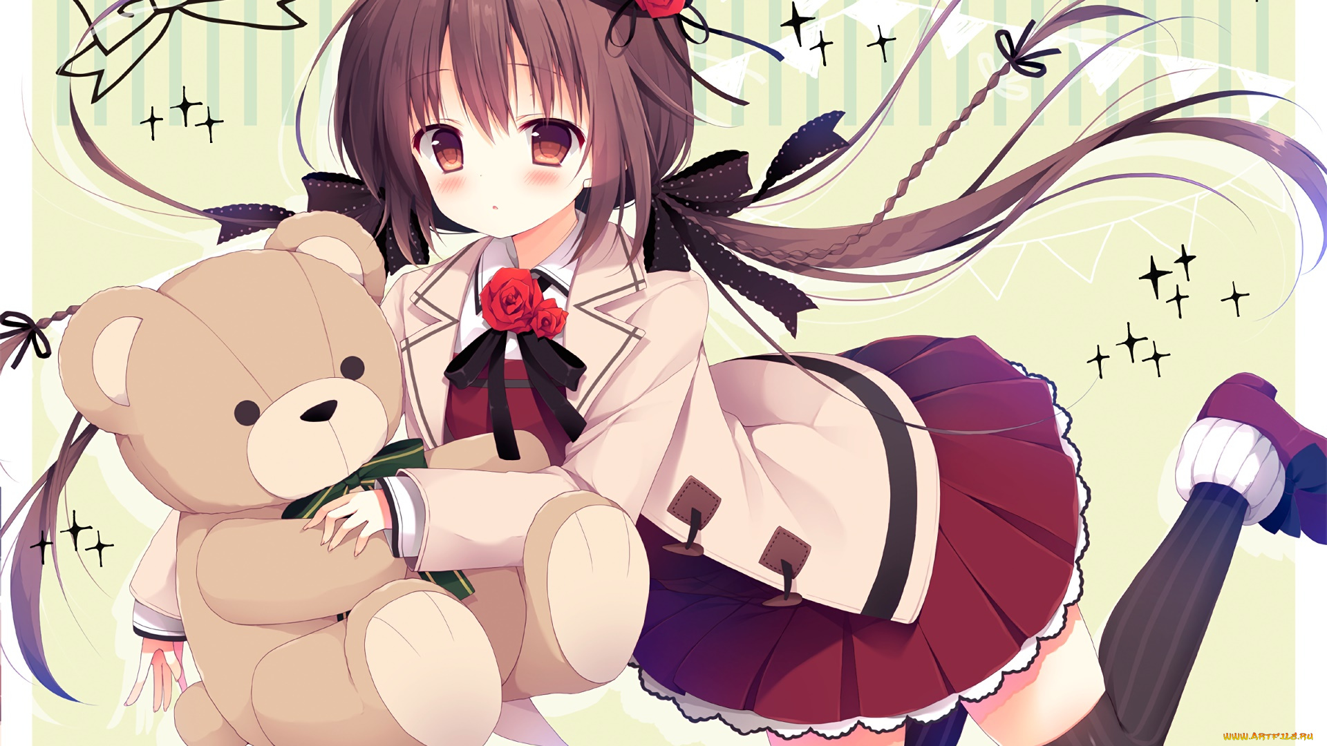 аниме, unknown, , другое, фон, взгляд, девушка