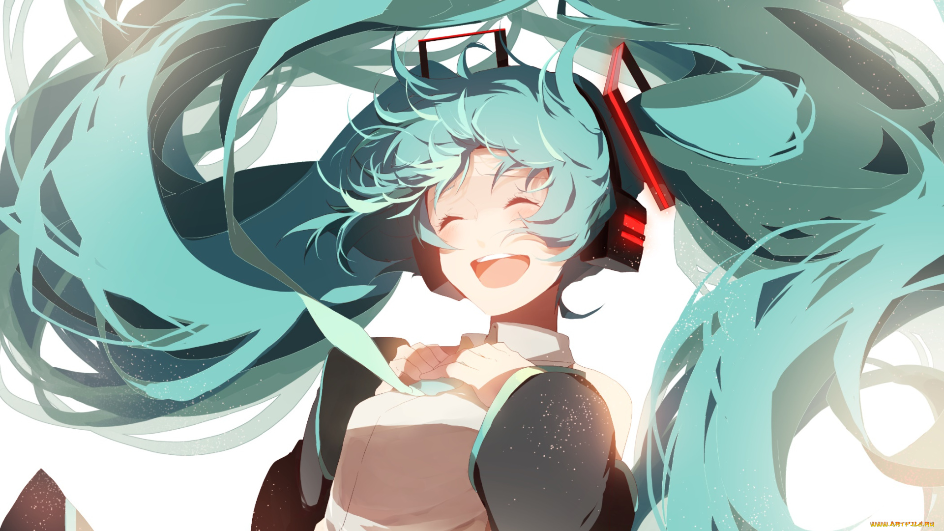 аниме, vocaloid, фон, взгляд, девушка