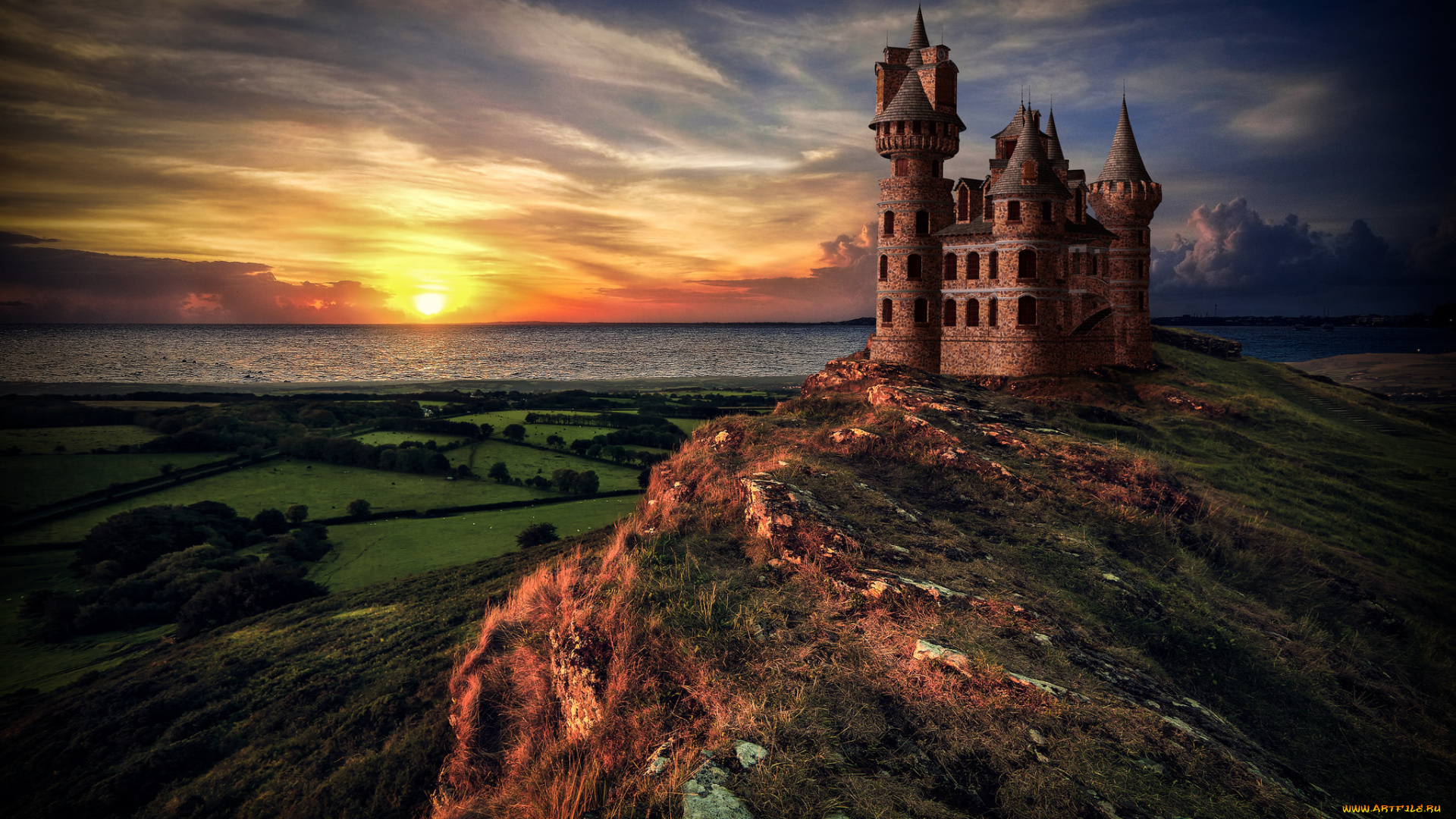 города, -, дворцы, , замки, , крепости, рассвет