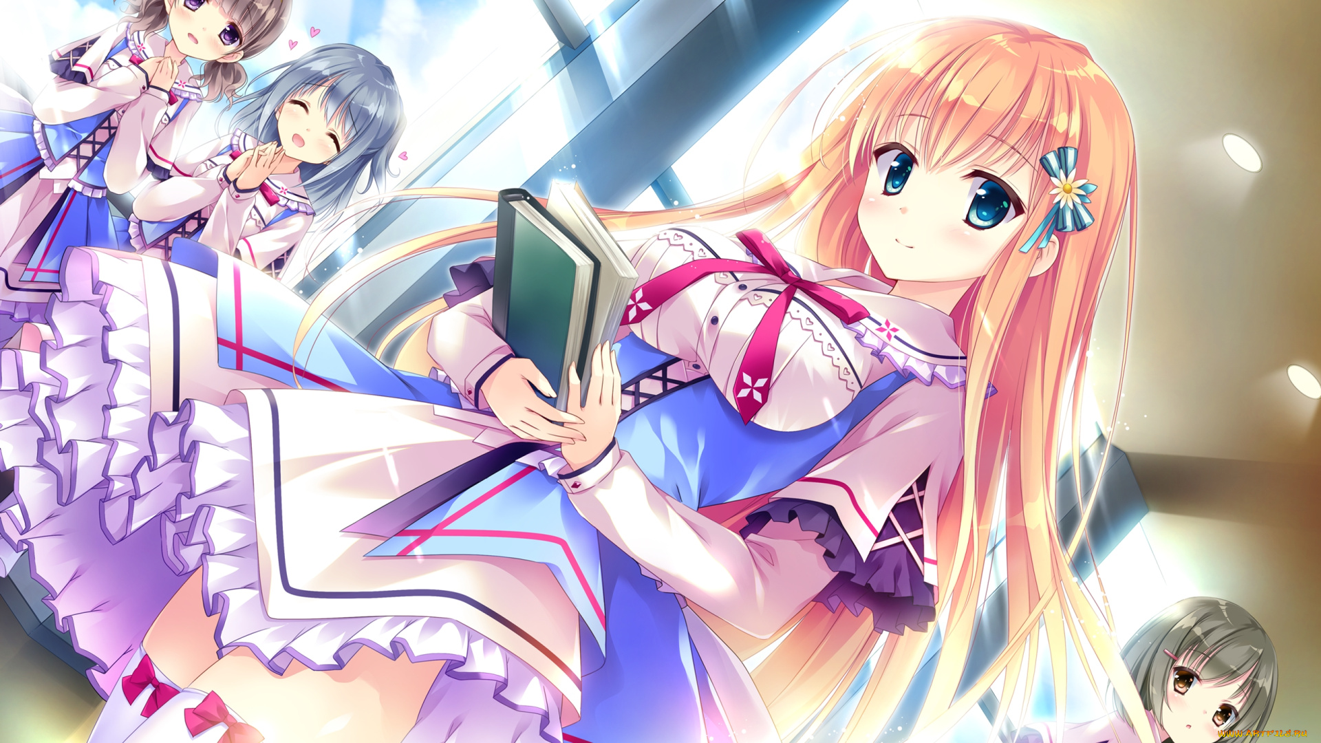 koi, suru, kimochi, no, kasanekata, аниме, взгляд, девушки, фон