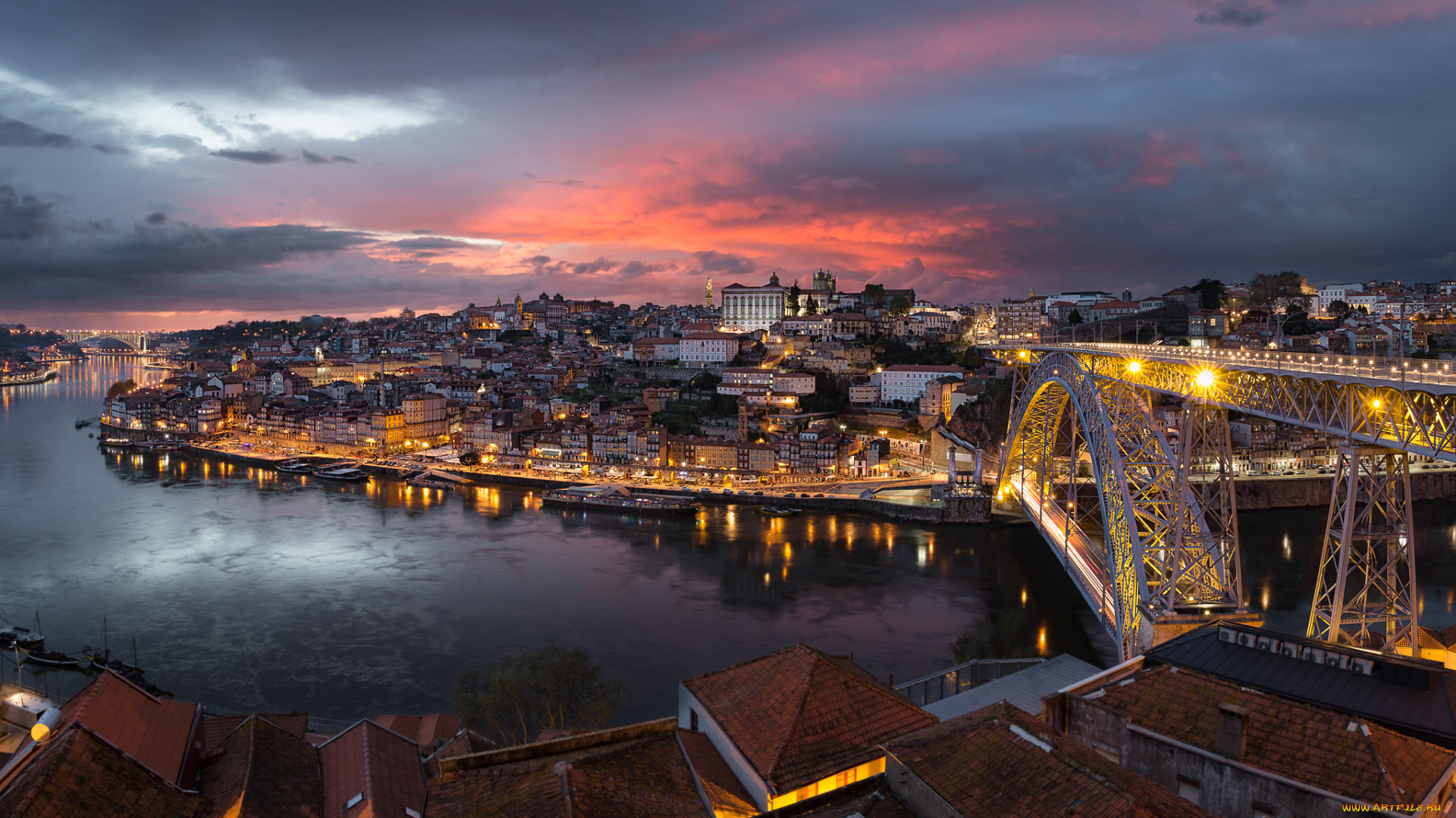 porto, de, ponte, a, ponte, города, -, панорамы, мост, река