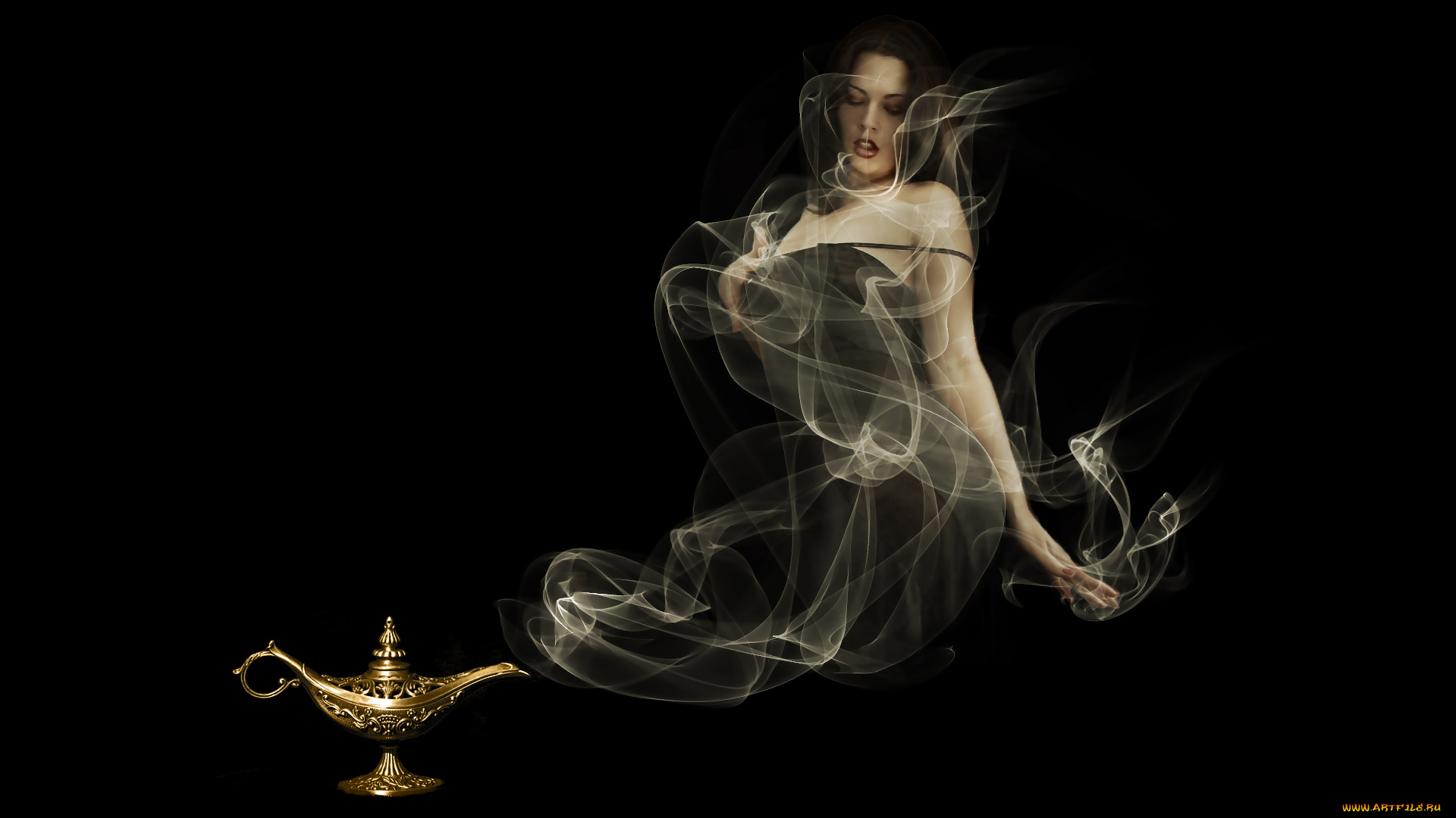 разное, компьютерный, дизайн, лампа, фон, девушка