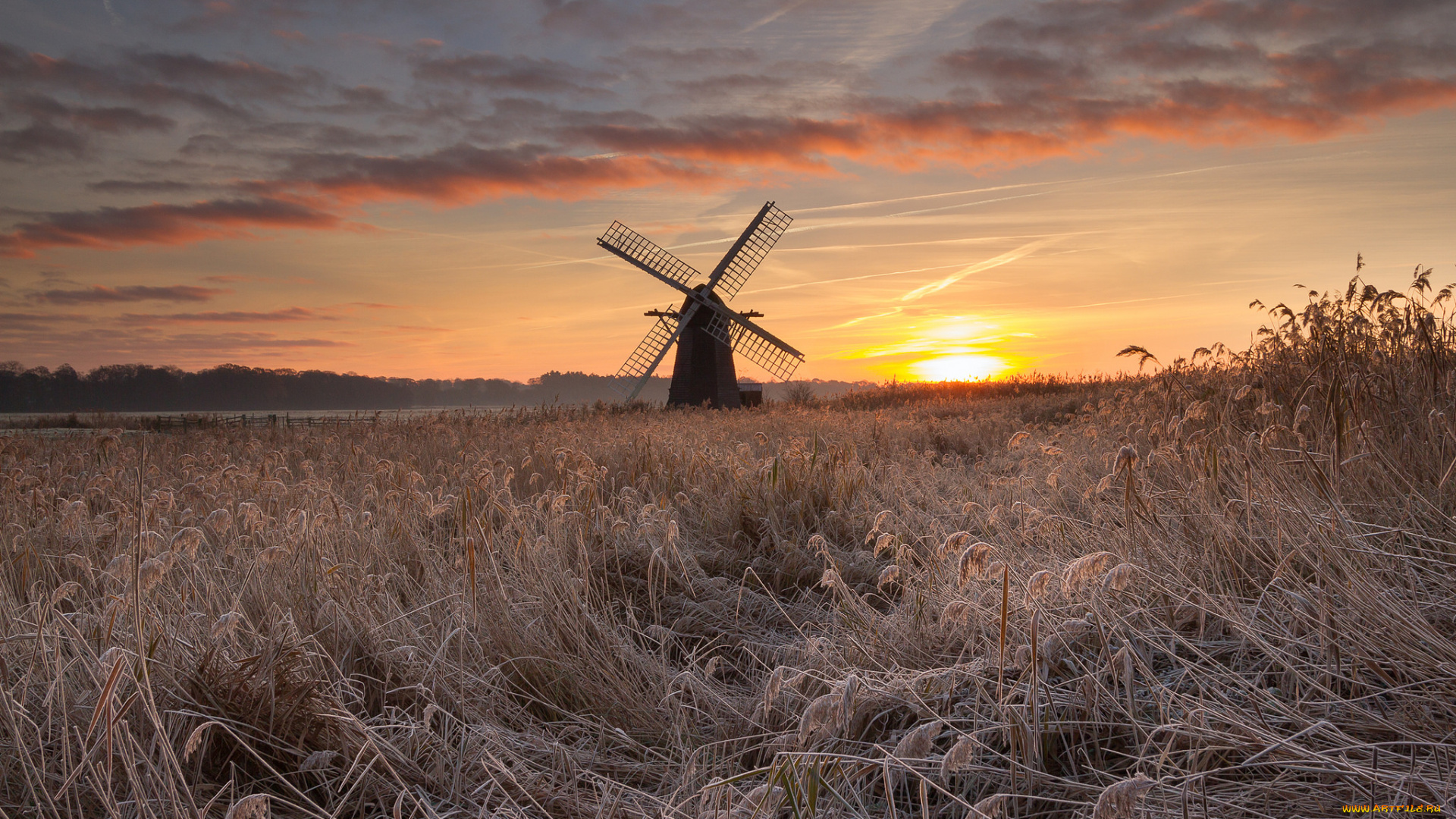 разное, мельницы, рассвет