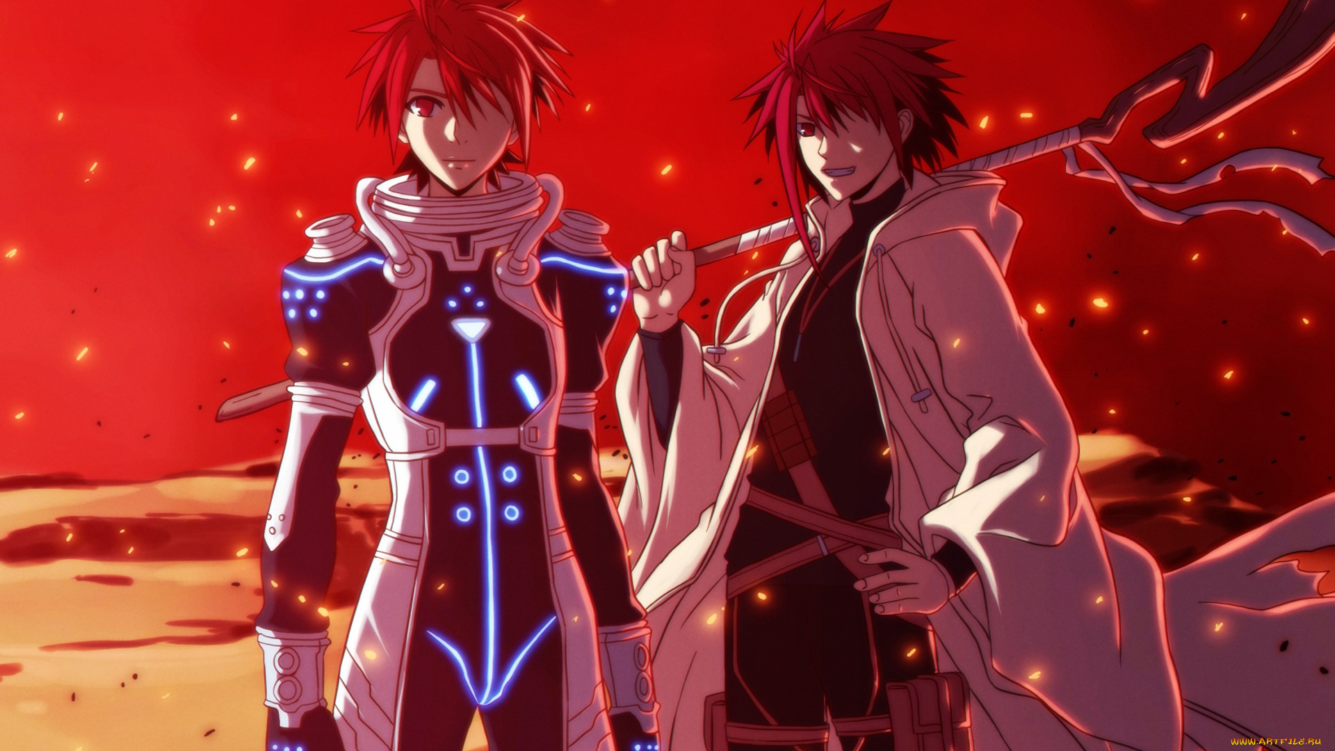 uq, holder, аниме, взгляд, парни, фон