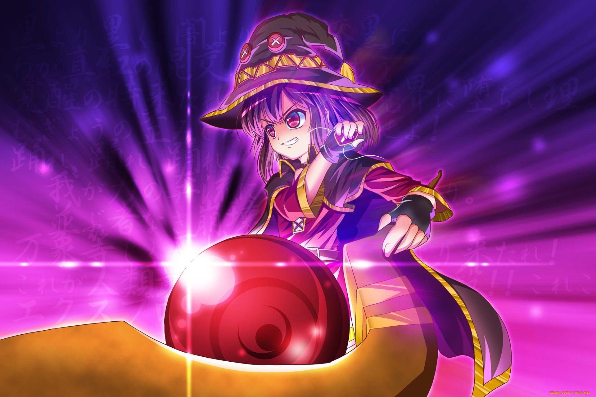 аниме, kono, subarashii, sekai, ni, shukufuku, wo, девушка, взгляд, фон