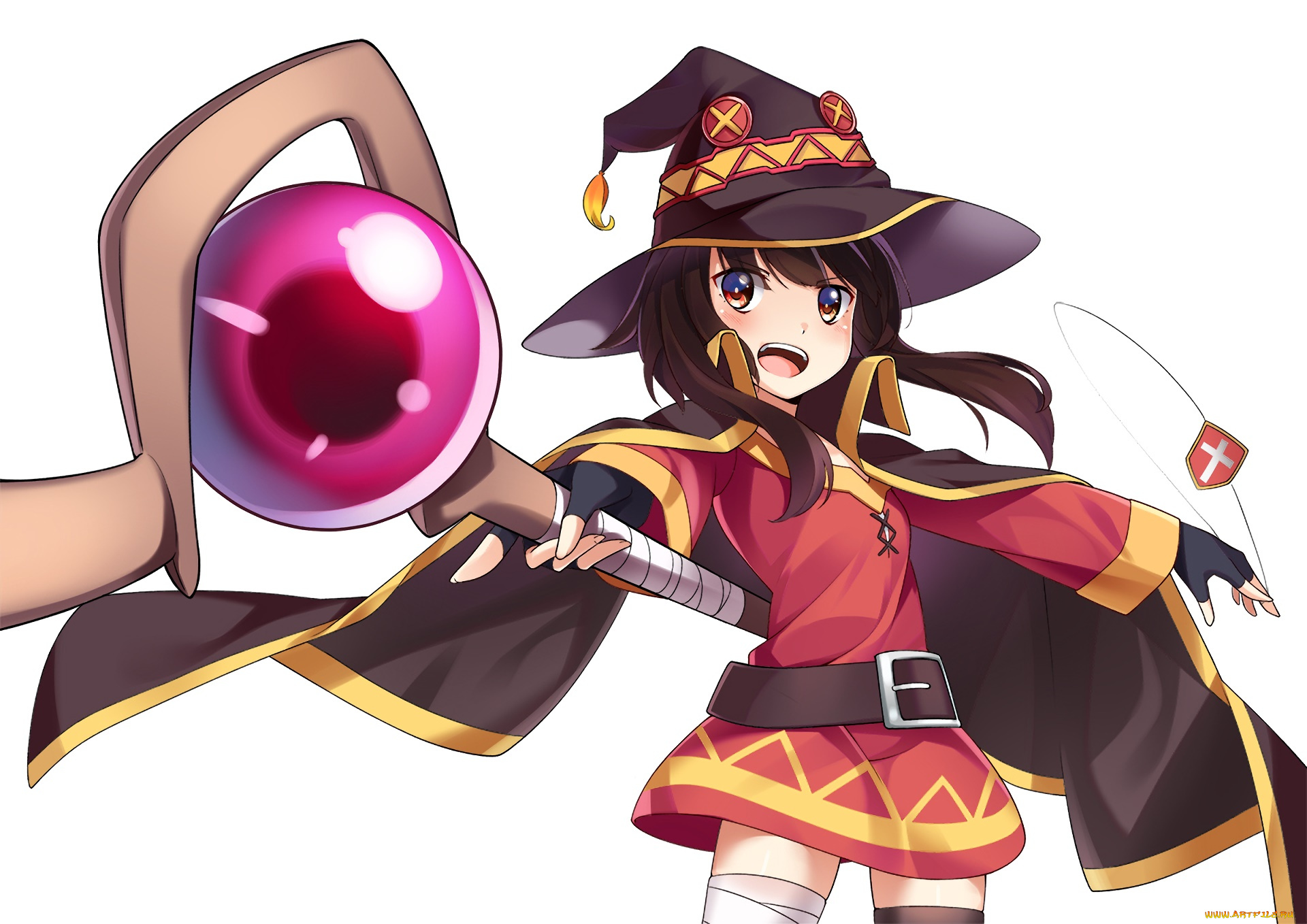 аниме, kono, subarashii, sekai, ni, shukufuku, wo, девушка, взгляд, фон