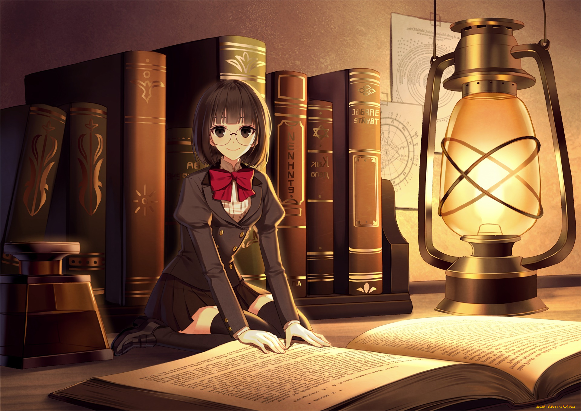 аниме, unknown, , другое, фон, девушка, взгляд