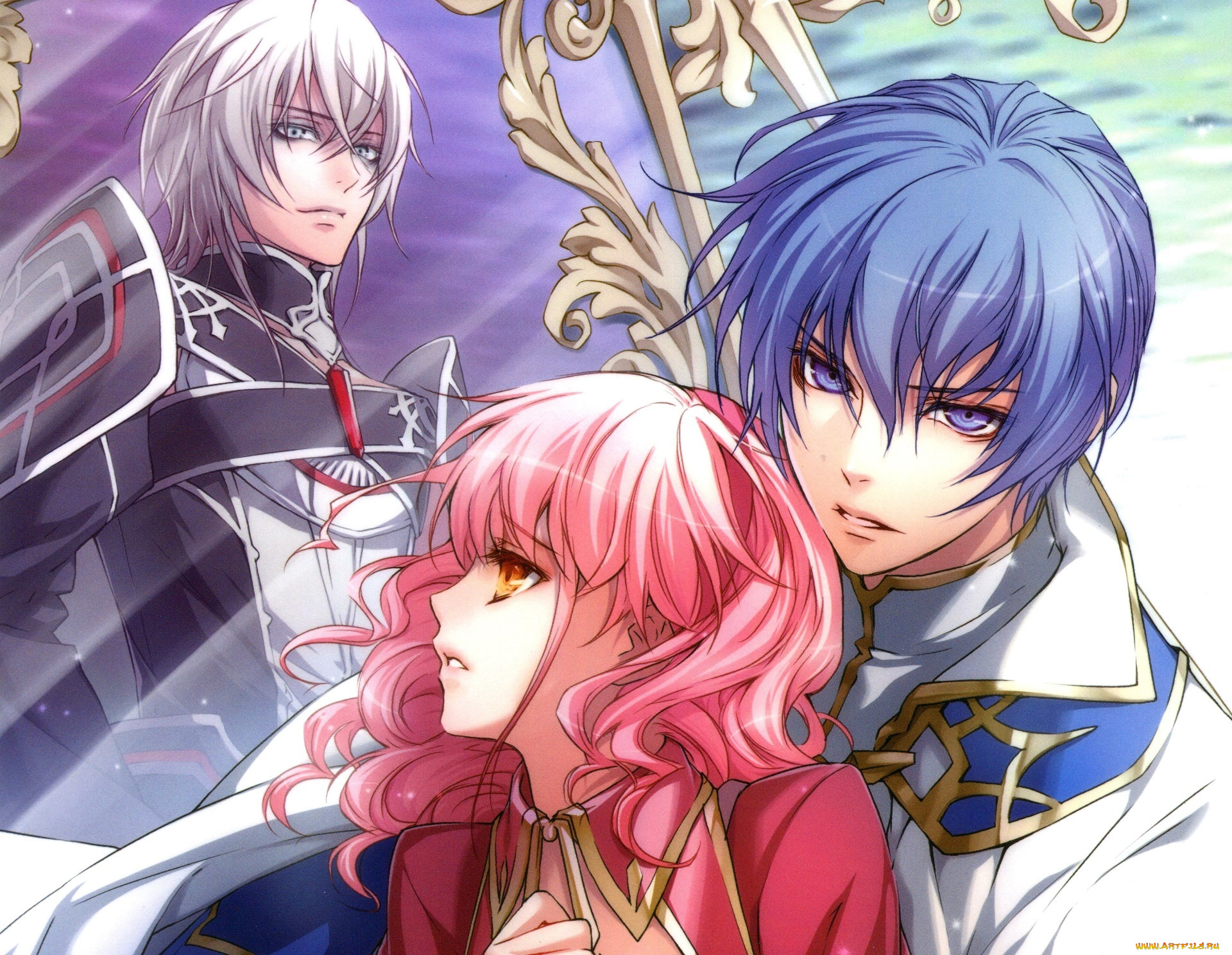 аниме, wand, of, fortune, зеркало, парни, девушка