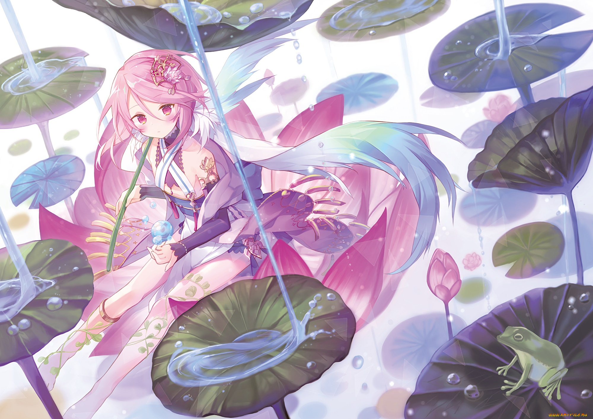 аниме, unknown, , другое, девушка, взгляд, фон