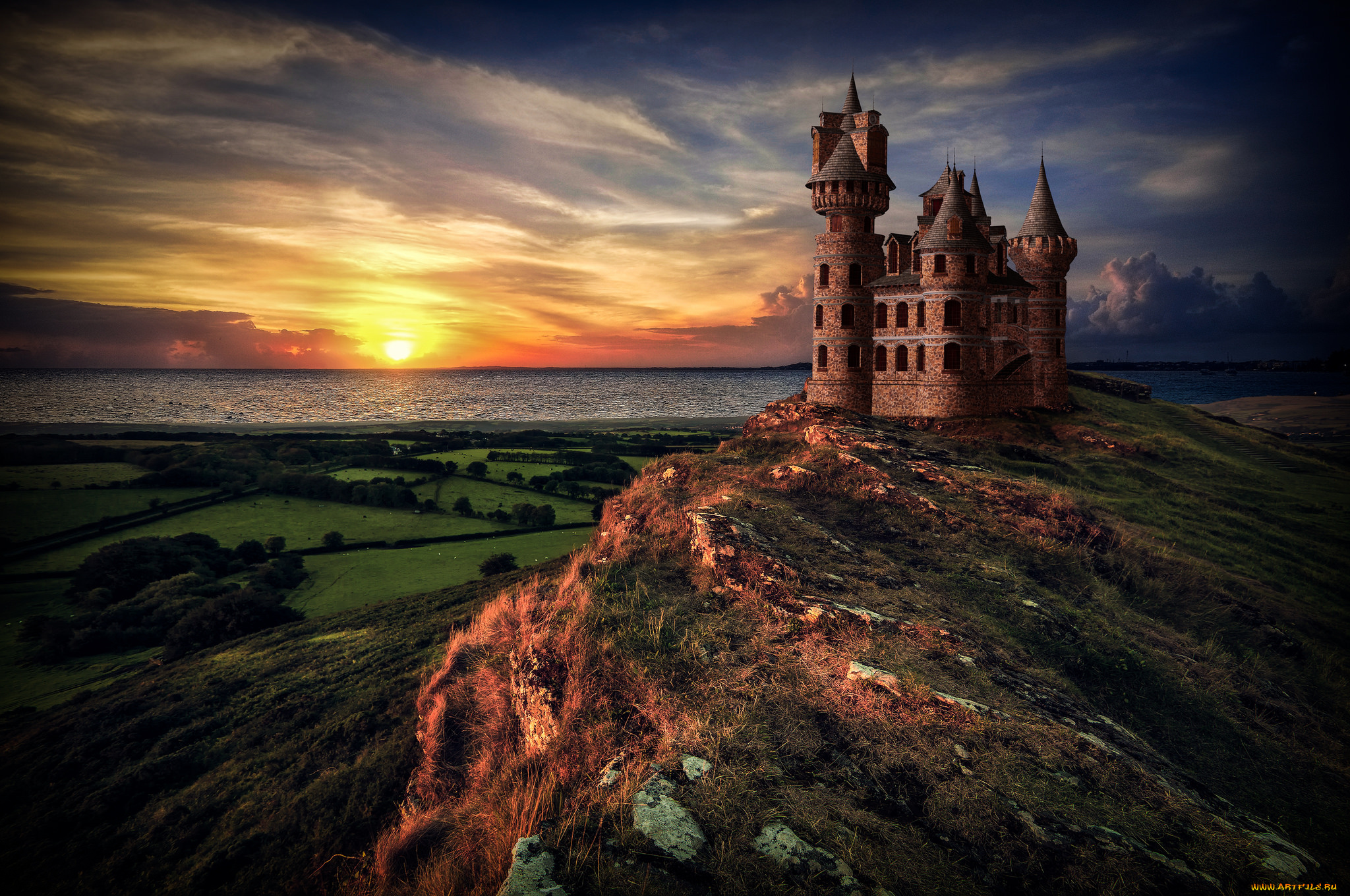 города, -, дворцы, , замки, , крепости, рассвет