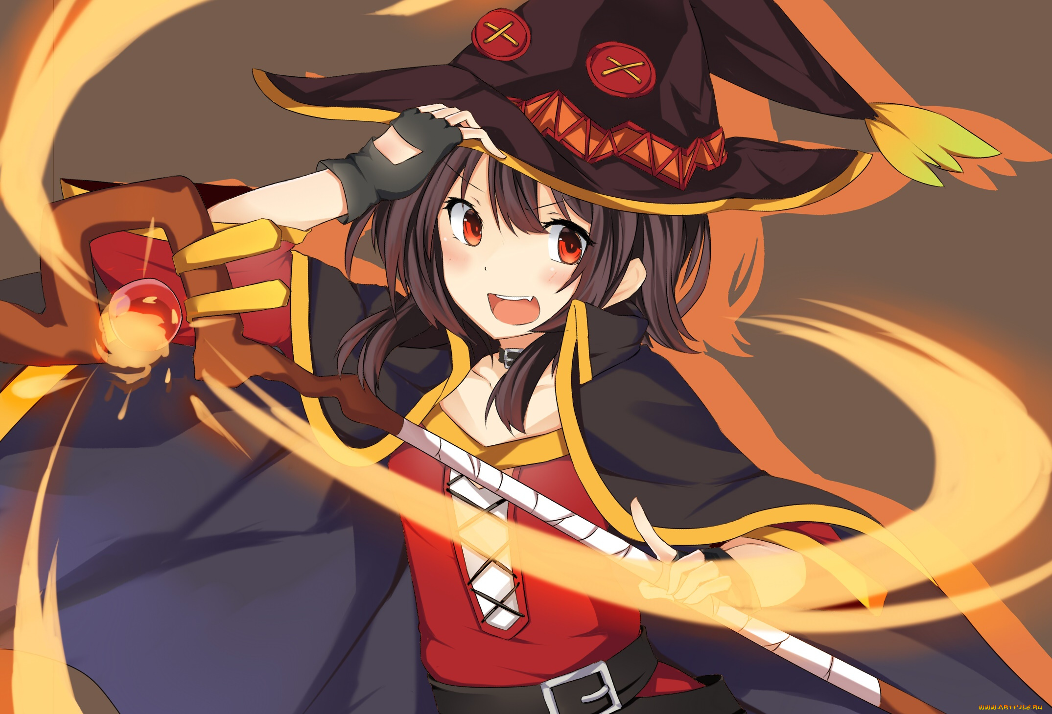 аниме, kono, subarashii, sekai, ni, shukufuku, wo, девушка, взгляд, фон