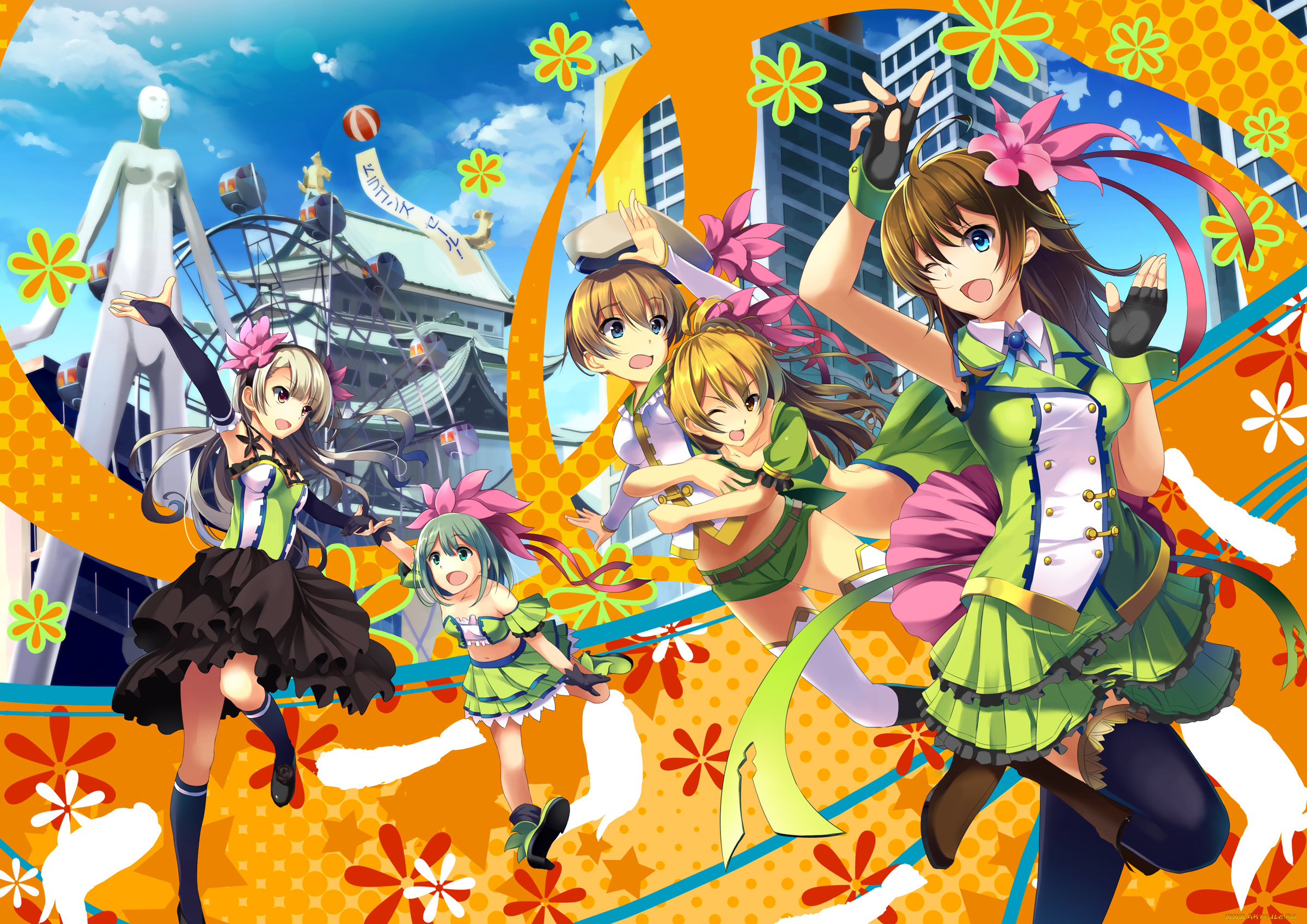 аниме, unknown, , другое, девушки, фон, взгляд