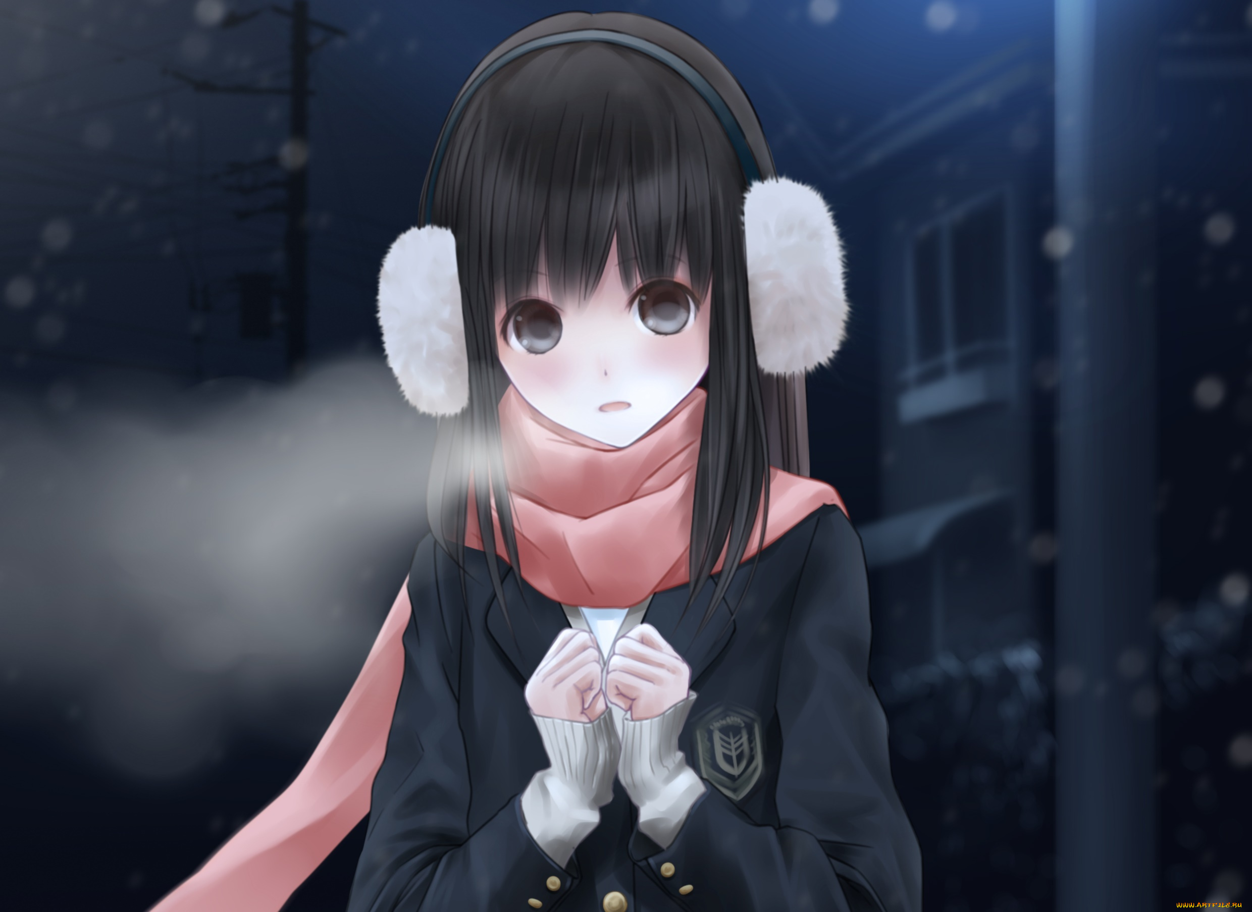 аниме, unknown, , другое, девушка, взгляд, фон