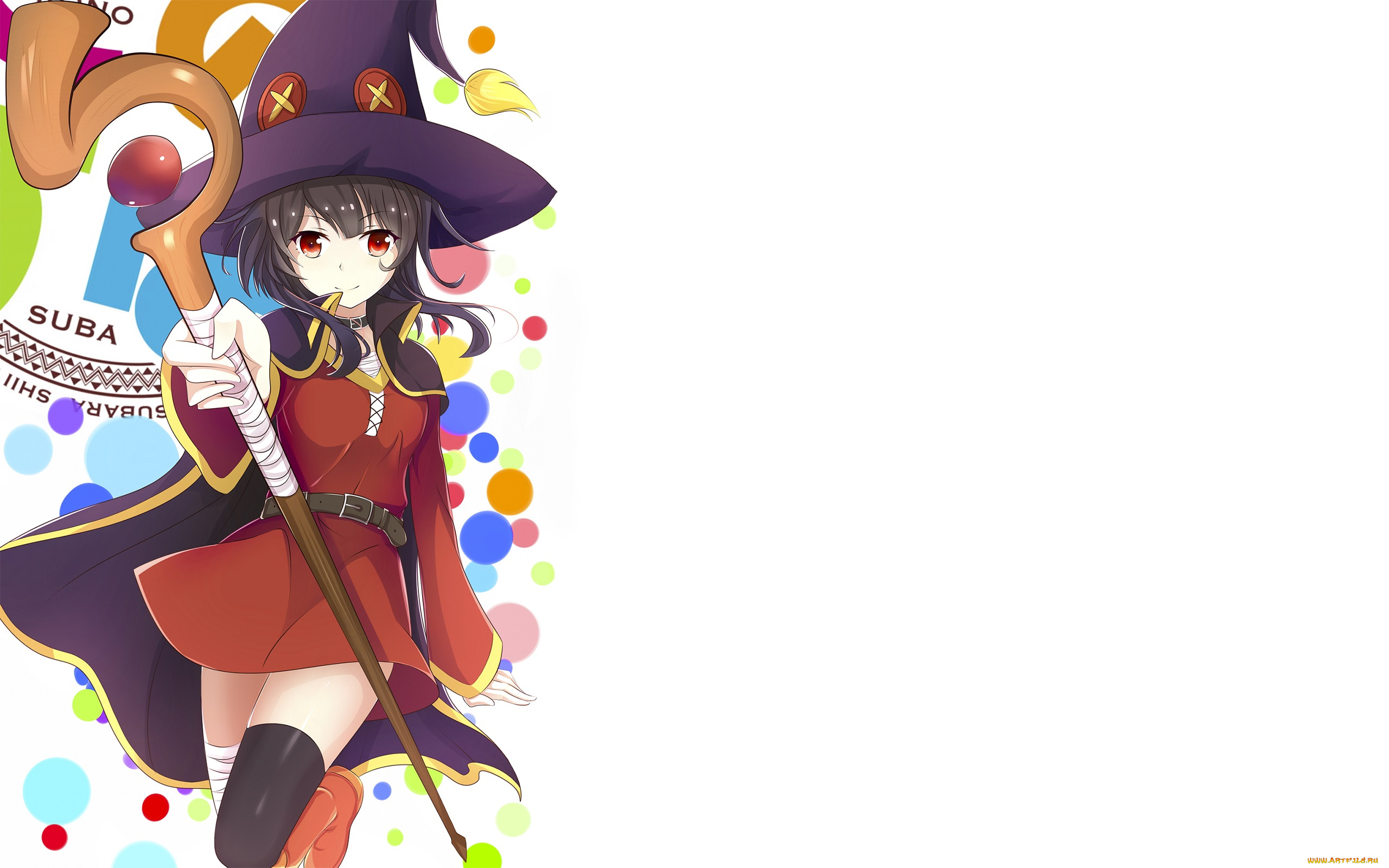 аниме, kono, subarashii, sekai, ni, shukufuku, wo, девушка, взгляд, фон